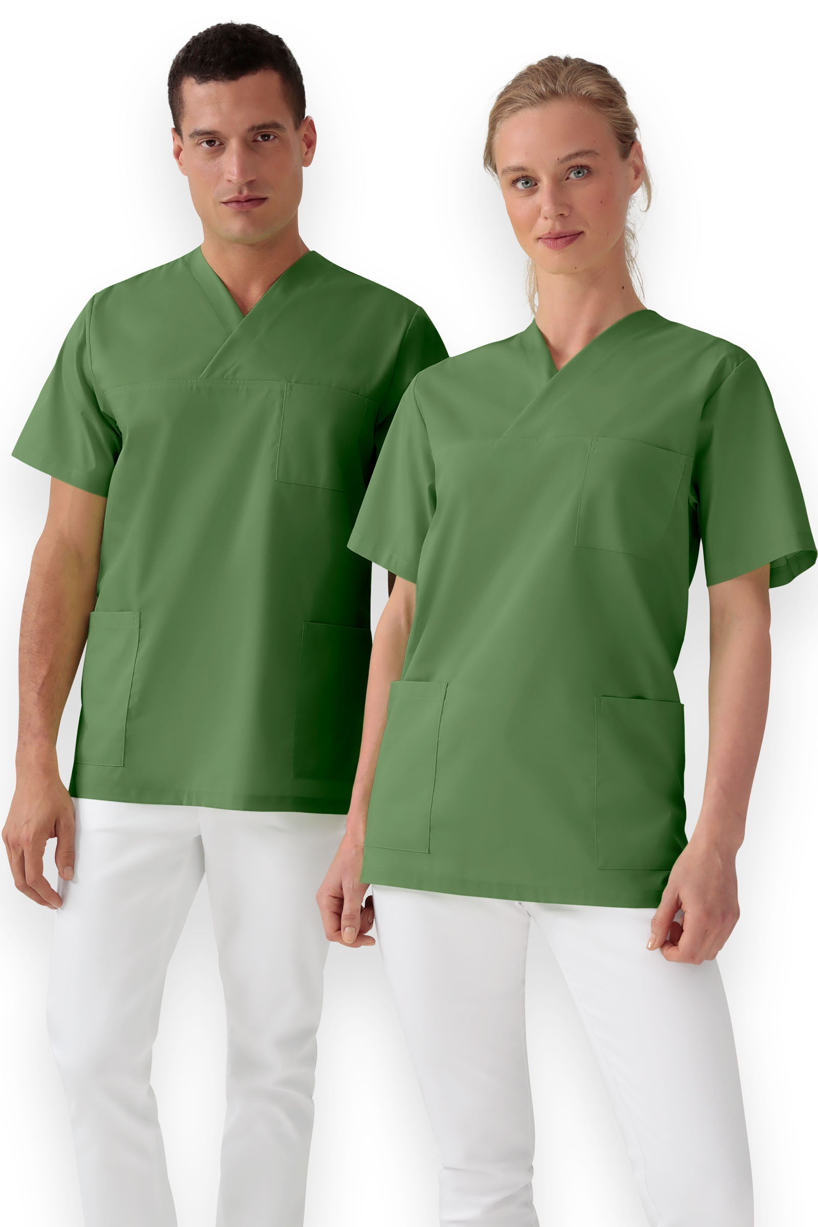 Stretch Schlupfkasack Unisex - V-Ausschnitt wiesengrün