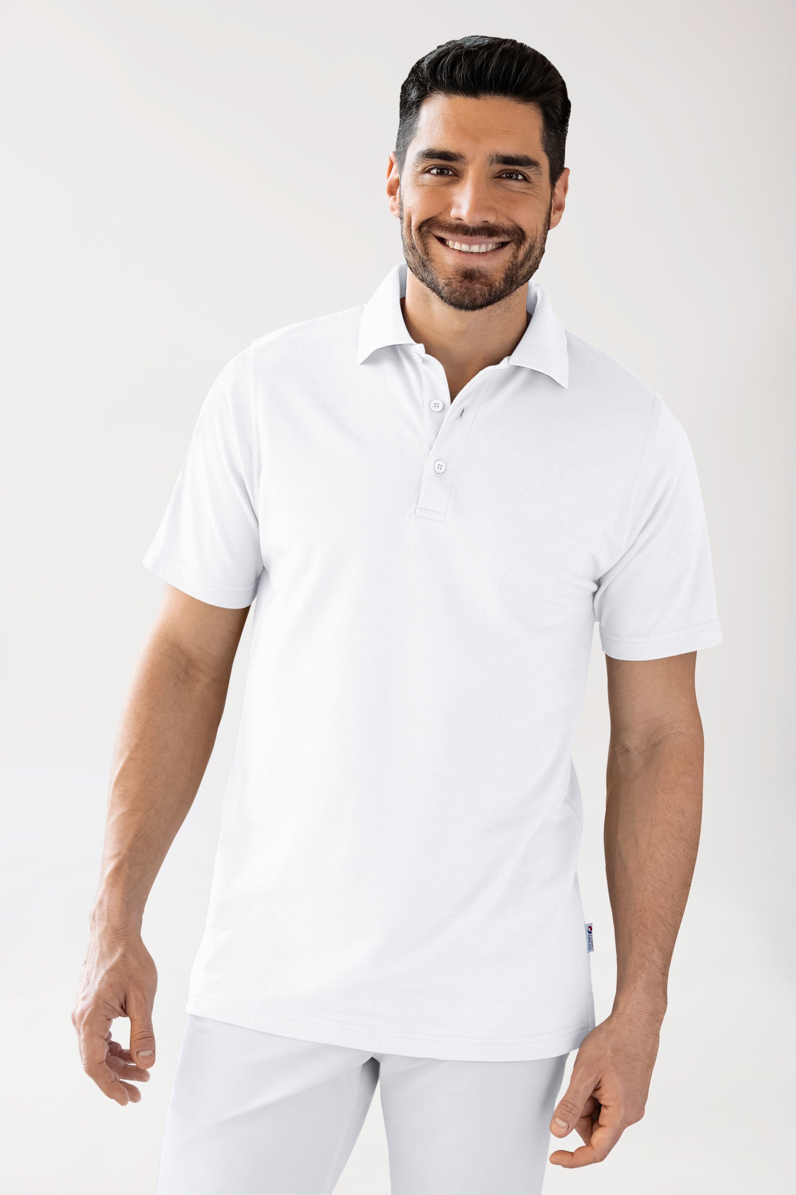 CORE Shirt Unisex - Polokragen weiß, Vorderansicht