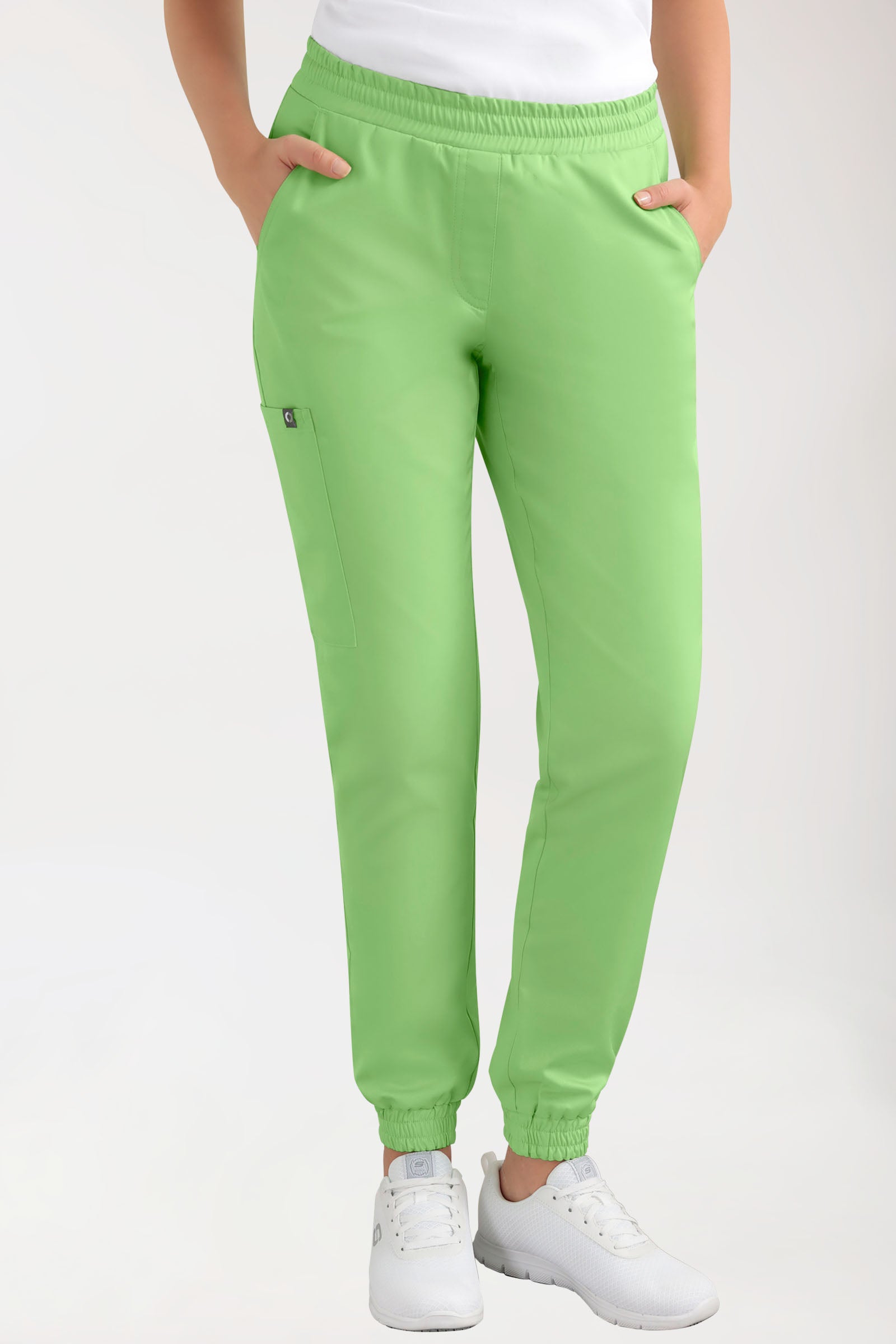 CORE Cargohose Damen - Jogpants Style apfelgrün, Vorderansicht