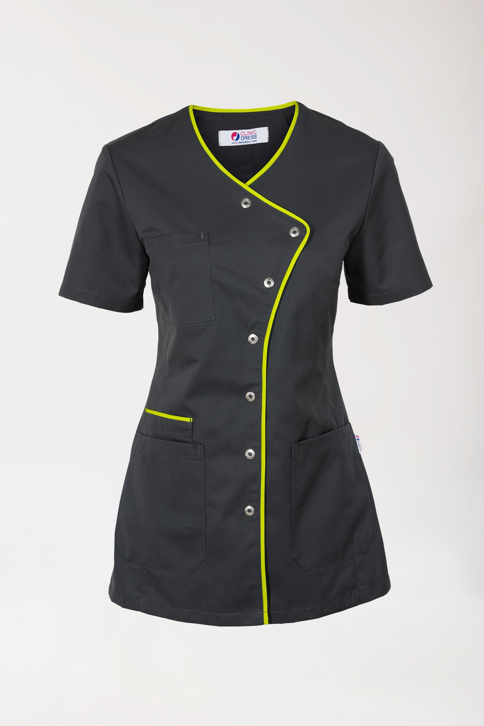 Kasack Damen Anthrazit Limette, Vorderansicht