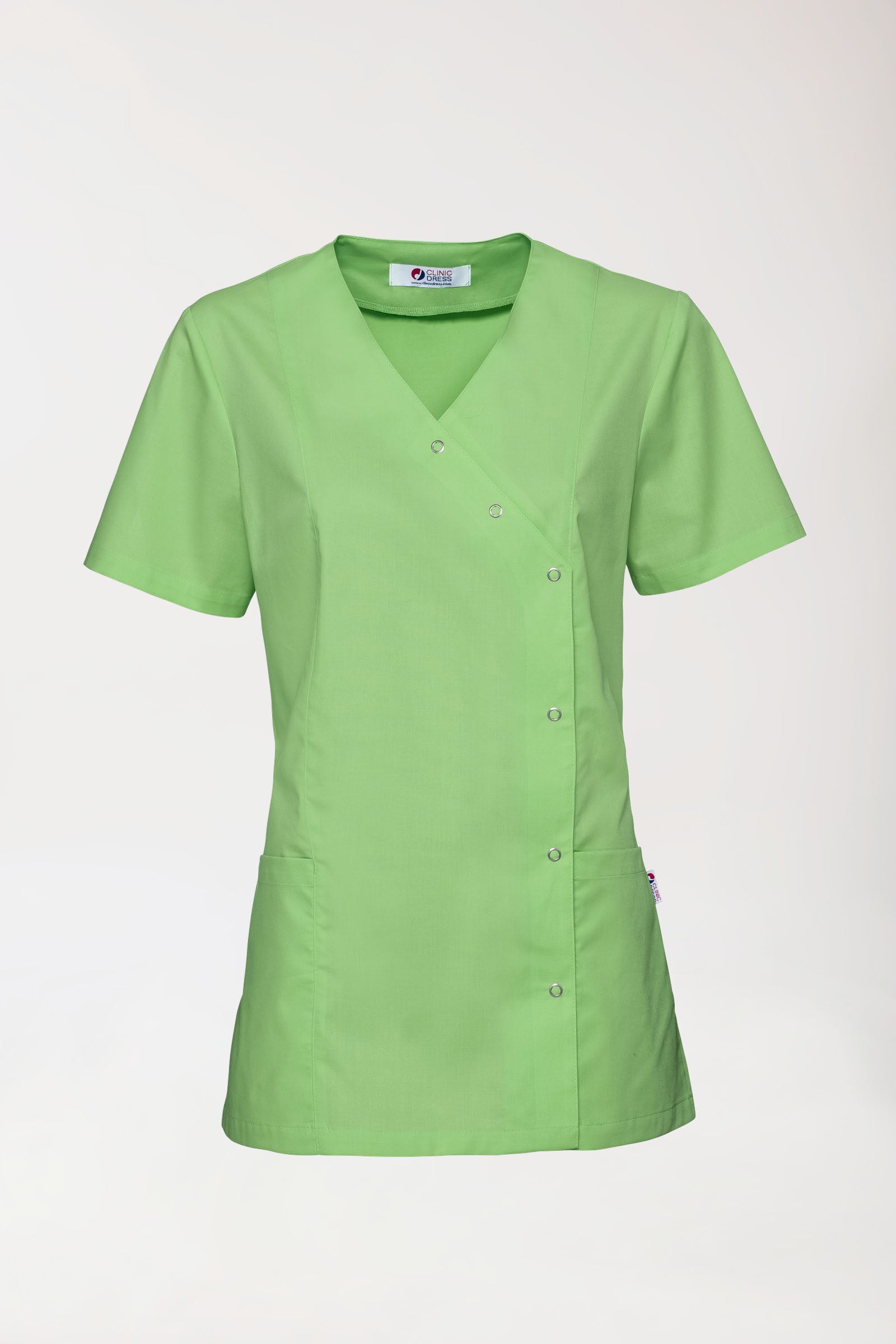 Stretch Kasack Damen - durchgeknöpft apfelgrün