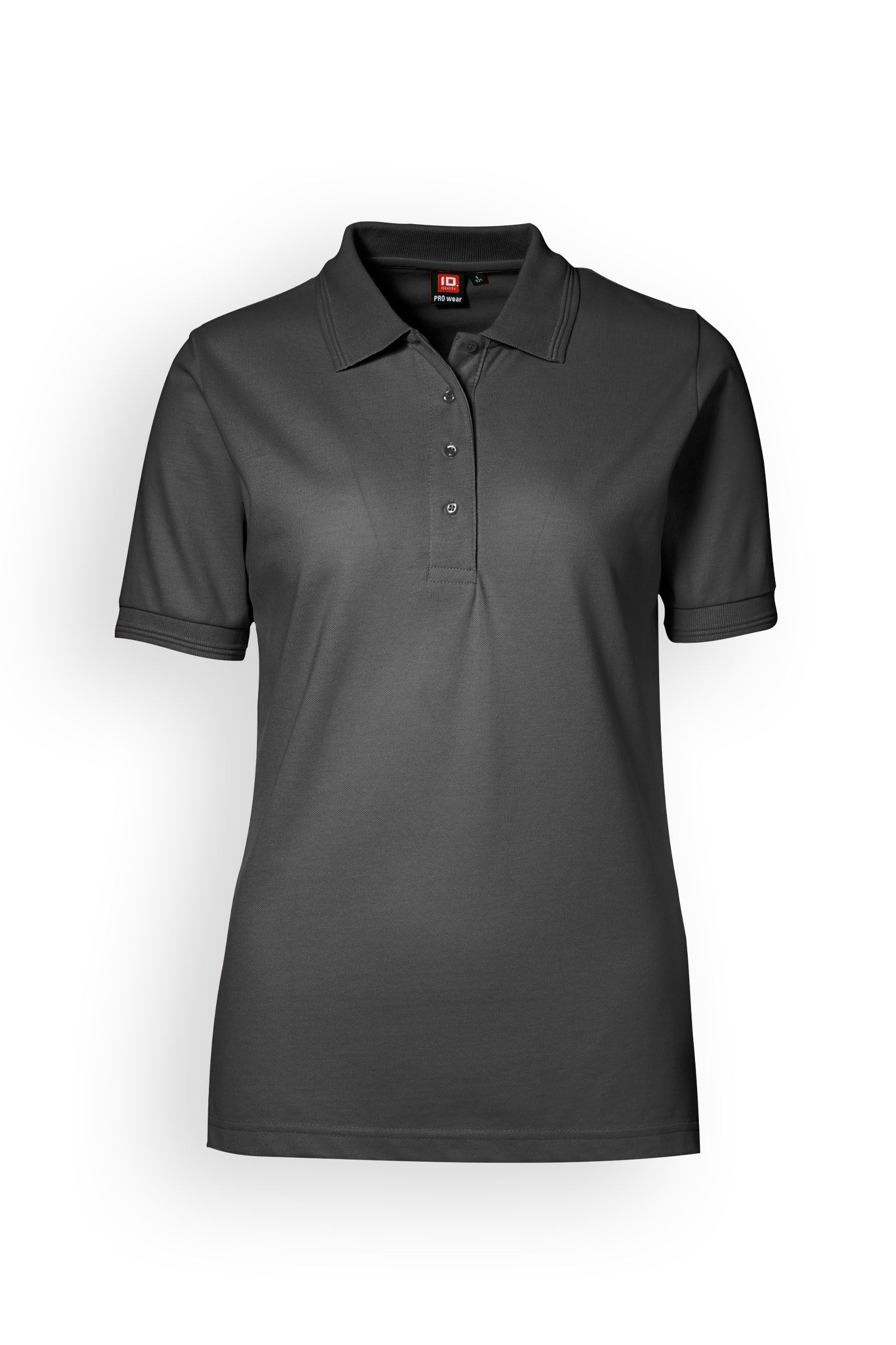 Piqué Shirt Damen Industriewäsche geeignet nach EN ISO 15797 - Polokragen dunkelgrau, Vorderansicht