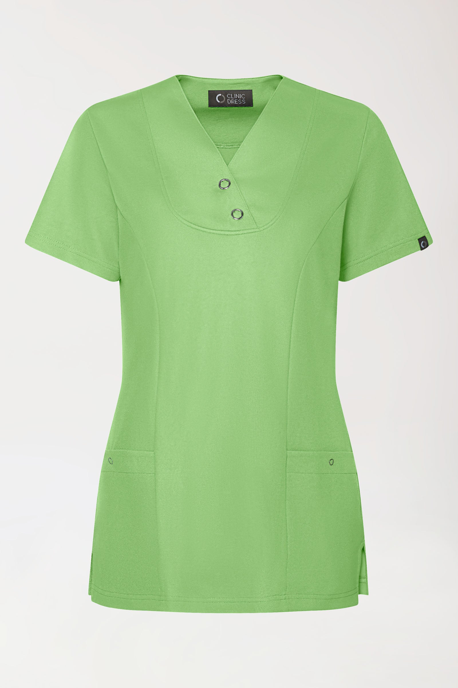 COMFY FLEX Stretch Schlupfkasack Damen - mit Druckknöpfen apfelgrün