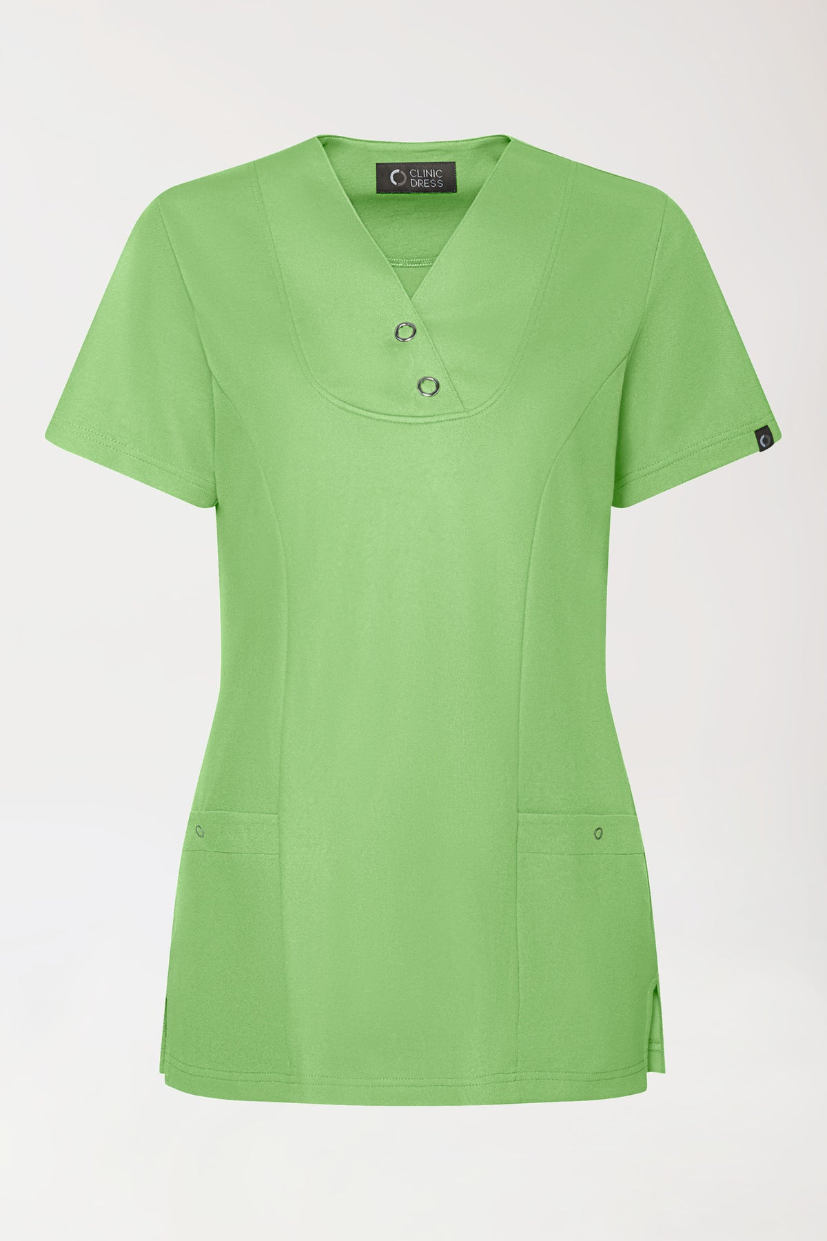 COMFY FLEX Stretch Schlupfkasack Damen - mit Druckknöpfen apfelgrün