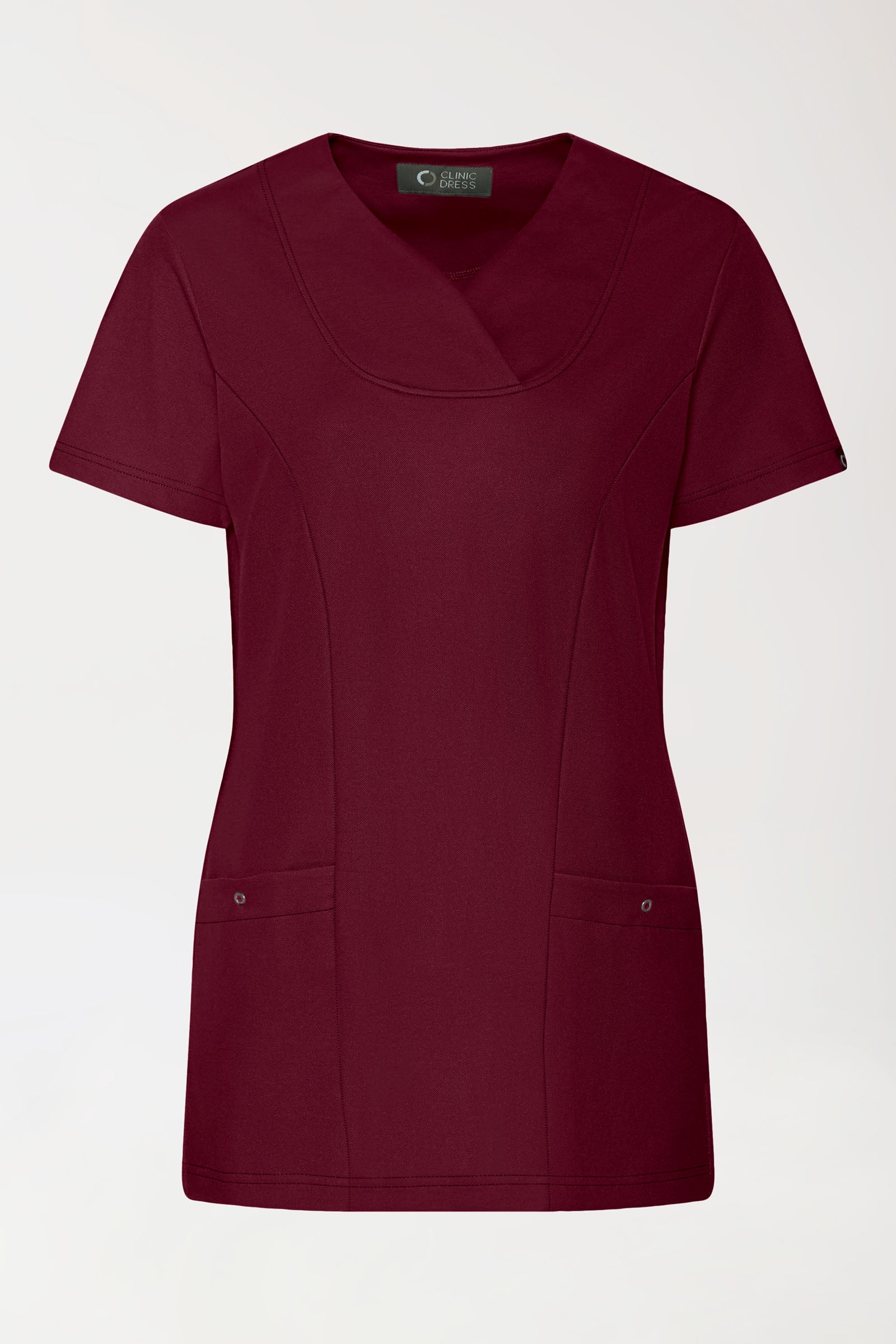 COMFY FLEX Stretch Schlupfkasack Damen - Herzausschnitt bordeaux, Vorderansicht