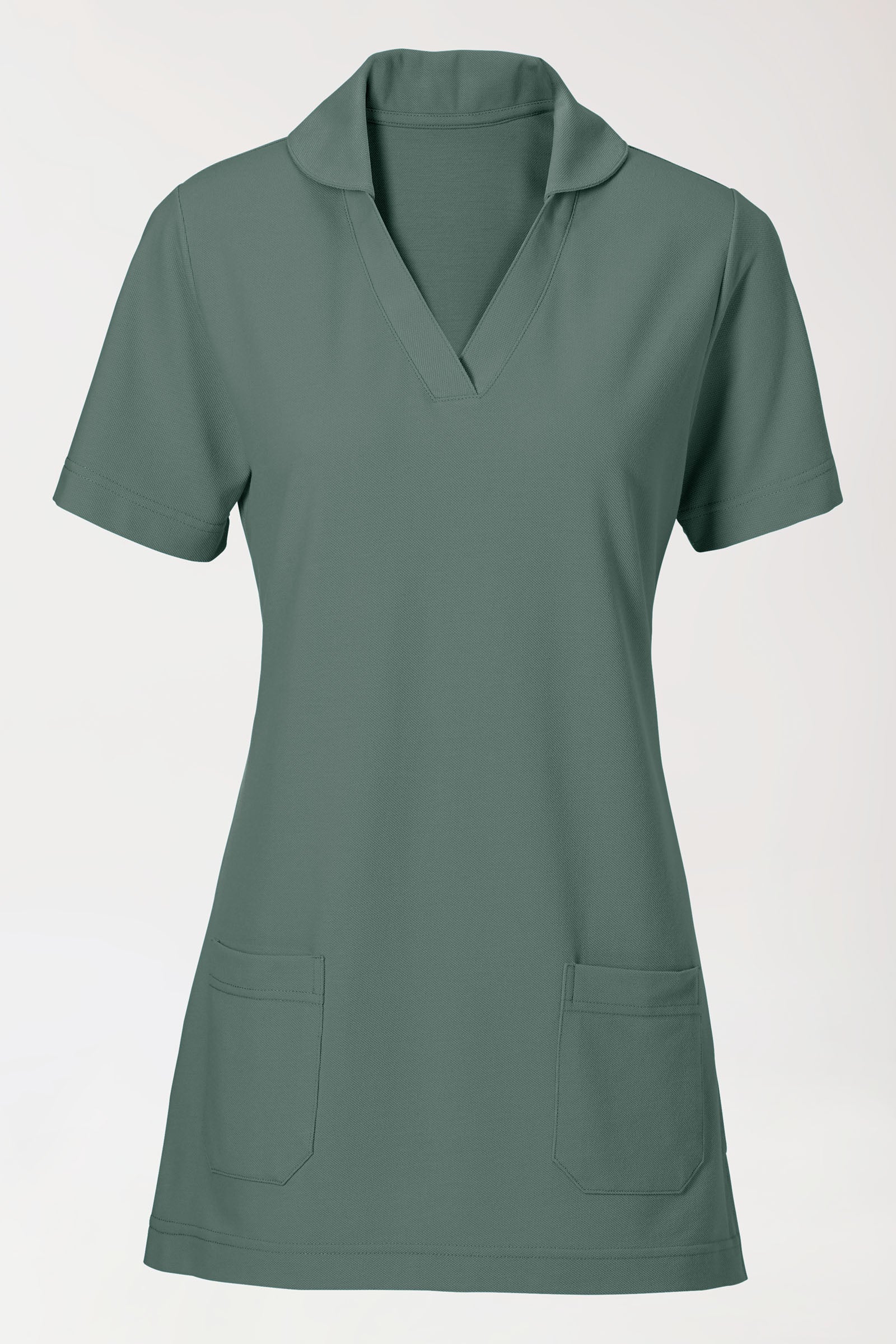 COMFY FLEX Stretch Schlupfkasack Damen - Schalkragen dunkelgrün