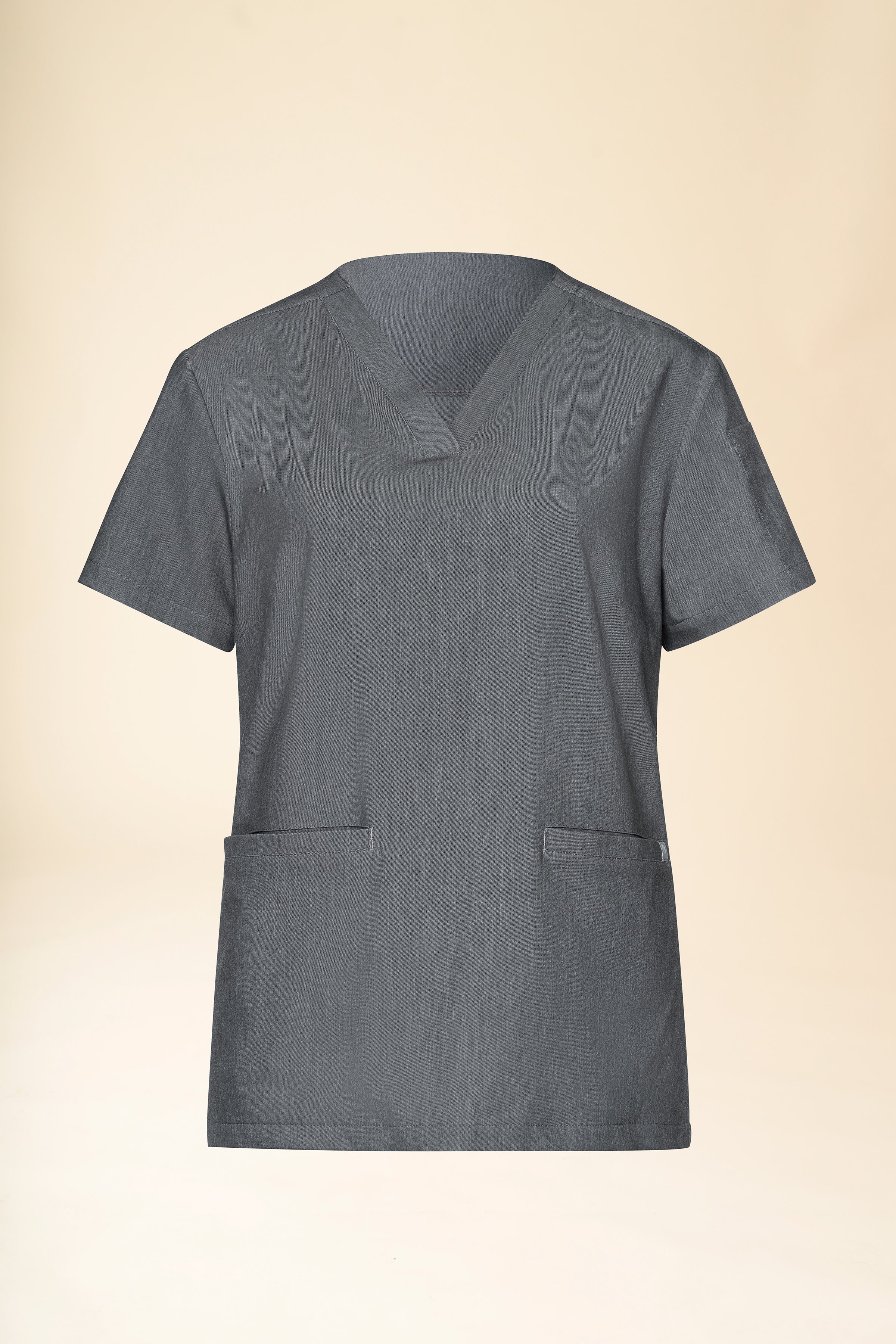 KAERE Schlupfkasack Damen - V-Ausschnitt grau melange