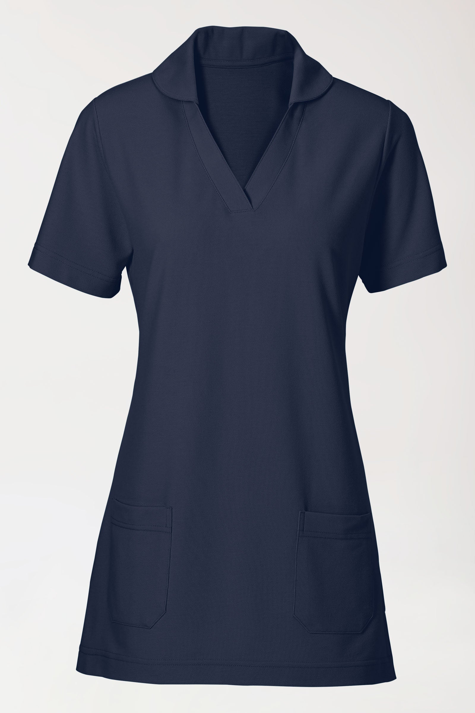 COMFY FLEX Stretch Schlupfkasack Damen - Schalkragen navy