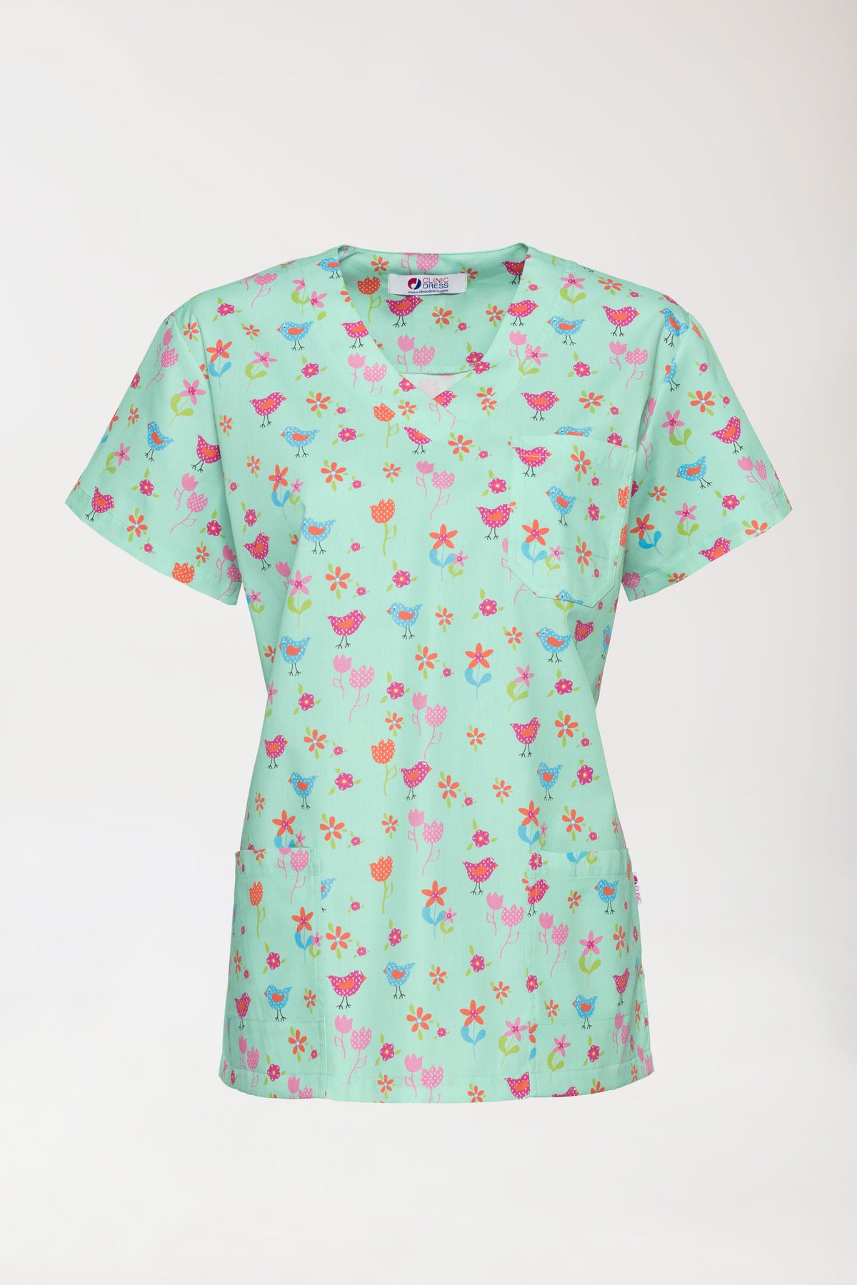 Leichter Schlupfkasack Damen - Alloverprint opal/bunt