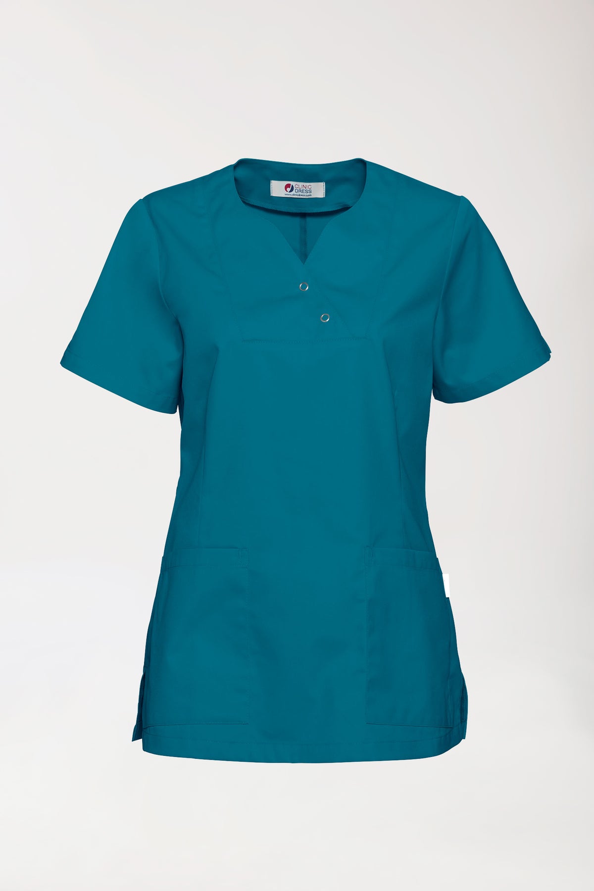 CORE Schlupfkasack Damen curved fit - mit Druckknöpfen petrol
