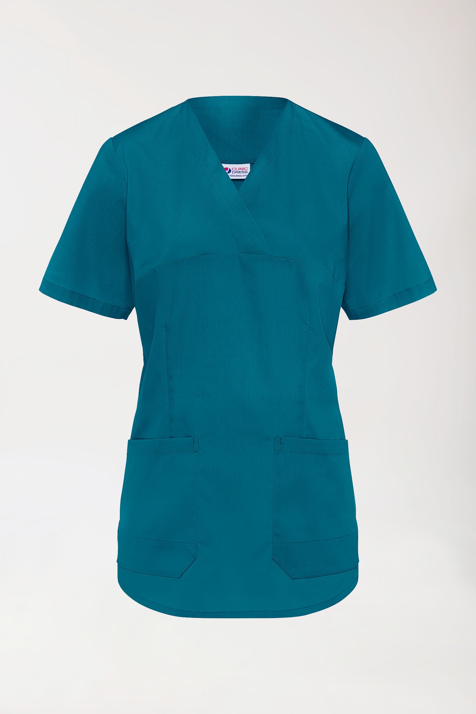 Stretch Schlupfkasack Damen - V-Ausschnitt petrol