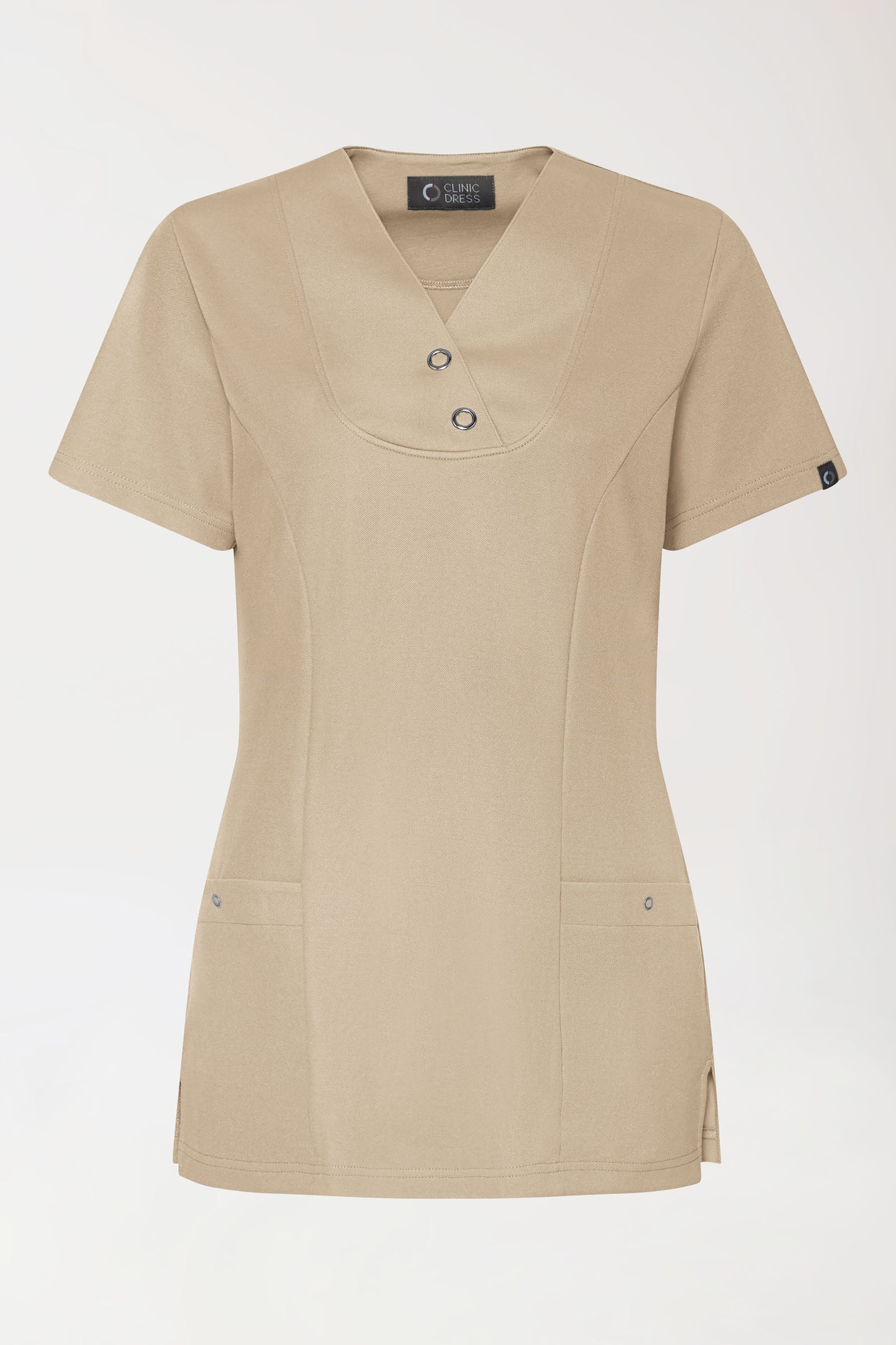 COMFY FLEX Stretch Schlupfkasack Damen - mit Druckknöpfen sand