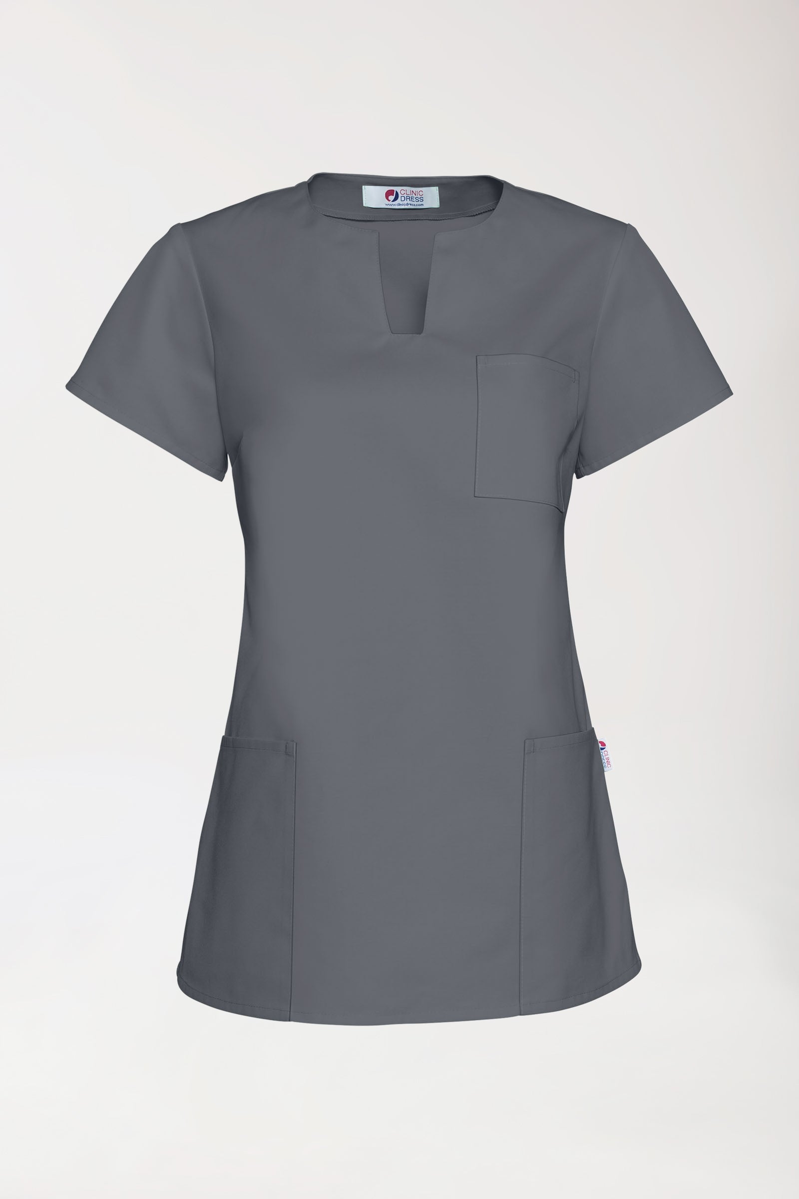 JUST STRONG Schlupfkasack Damen - eckiger Ausschnitt steingrau