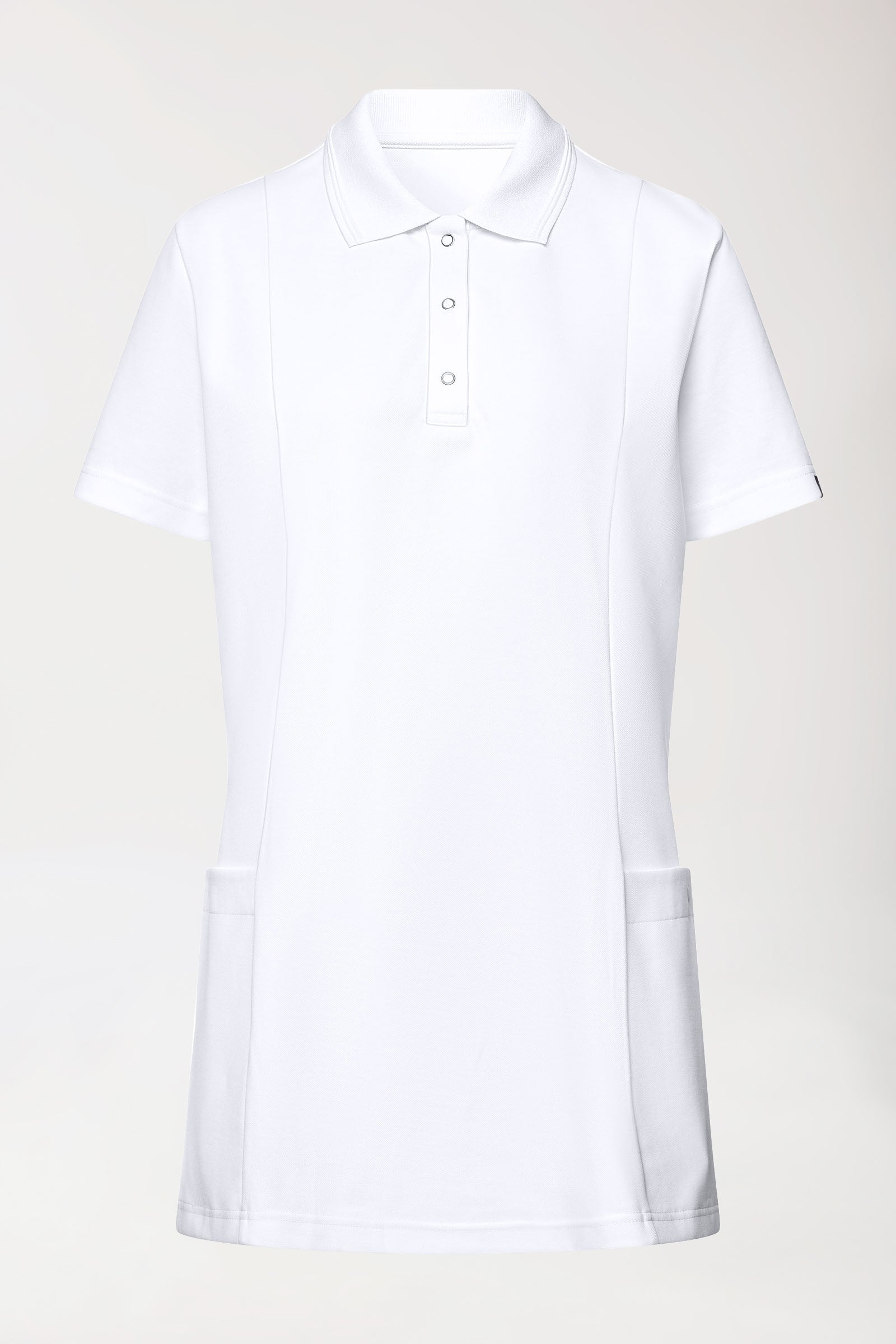 COMFY FLEX Stretch Schlupfkasack Damen - Polokragen weiß