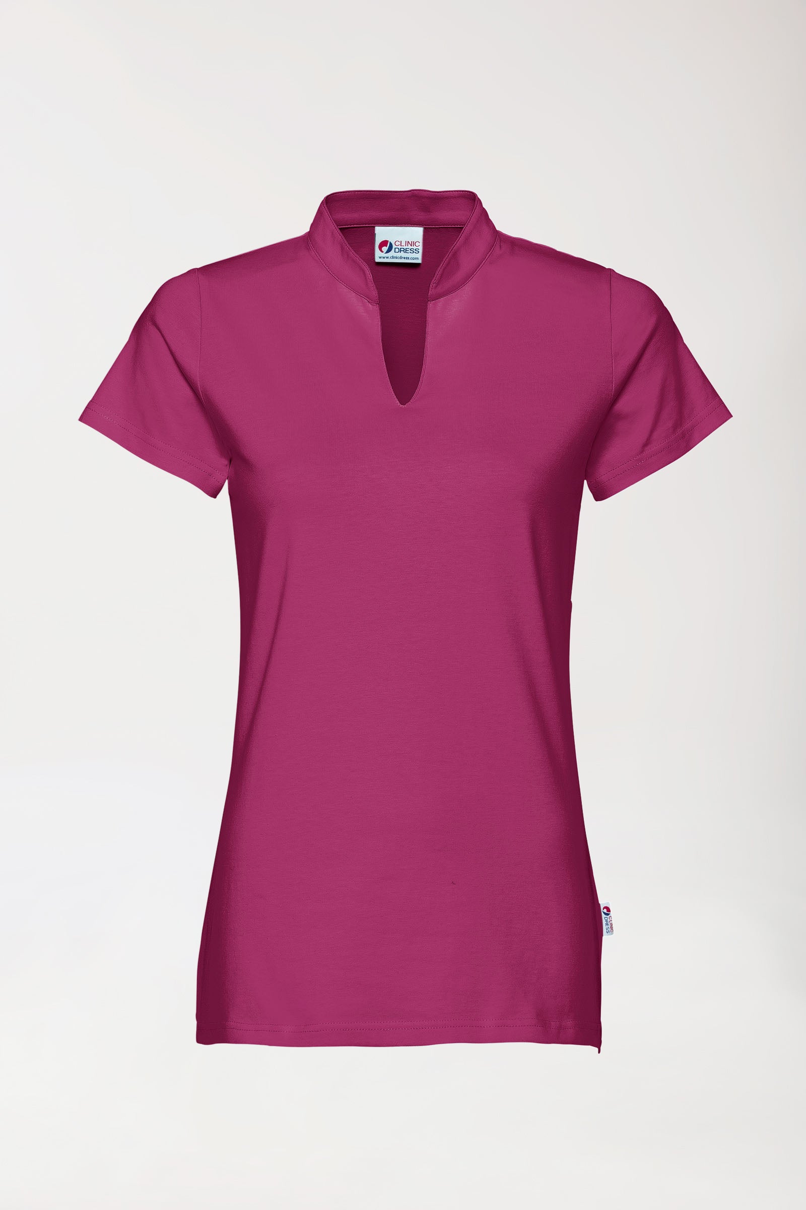 Stretch Shirt Damen - Stehkragen berry