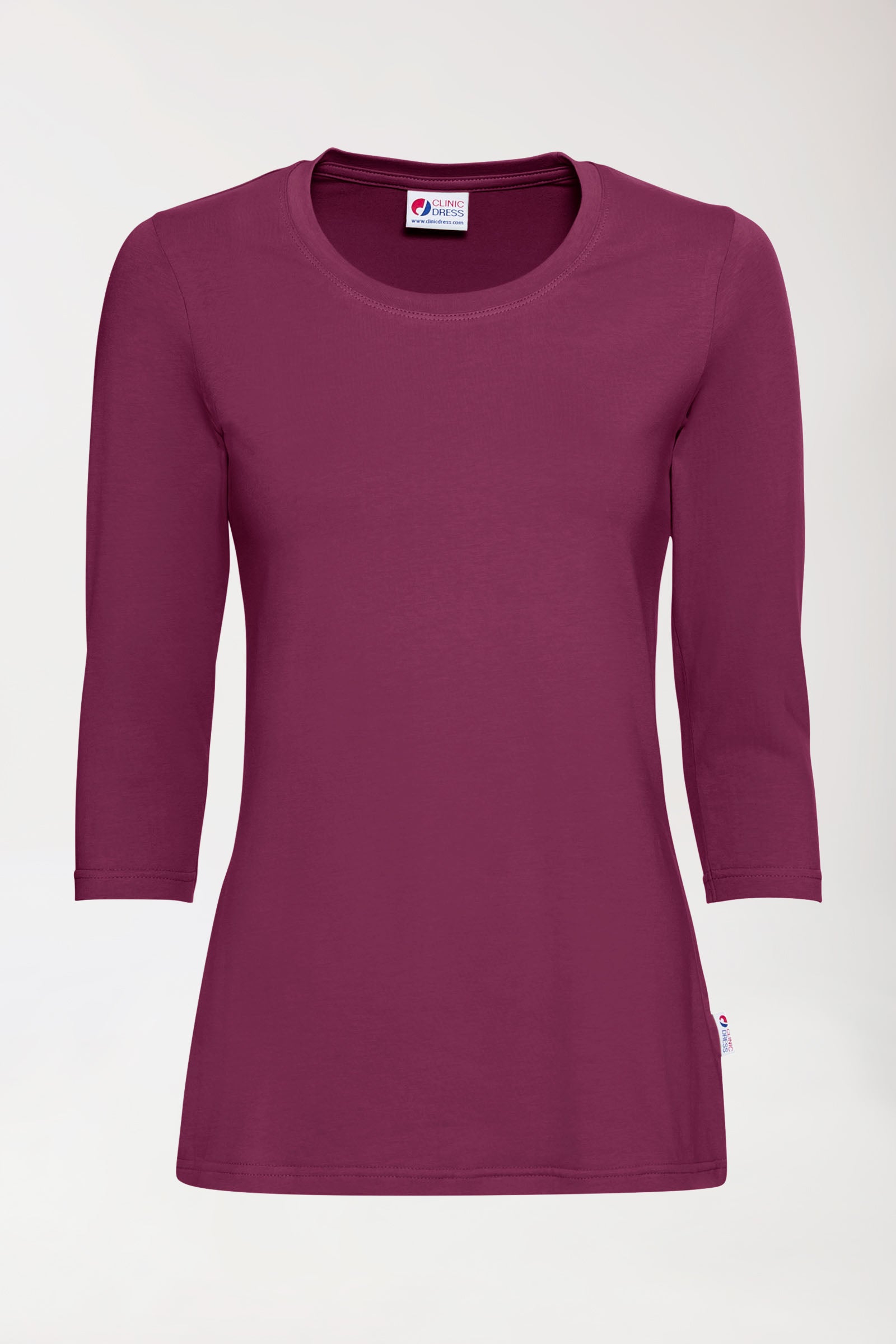 CORE Shirt Damen - 3/4 Arm berry, Vorderansicht