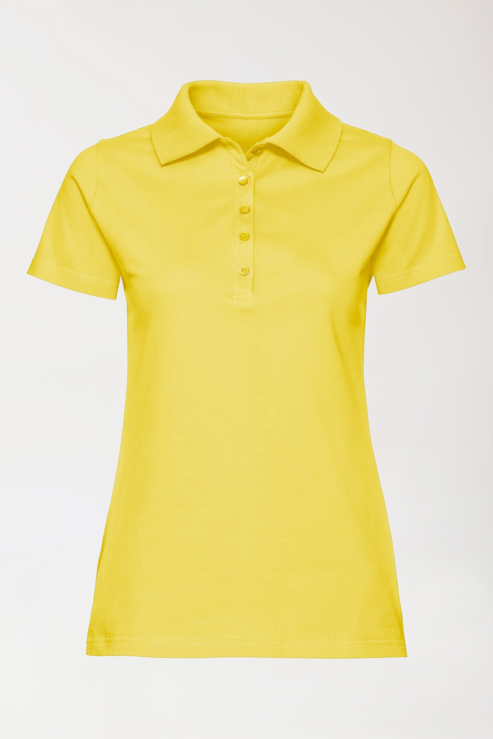 Stretch Shirt Damen - Polokragen gelb