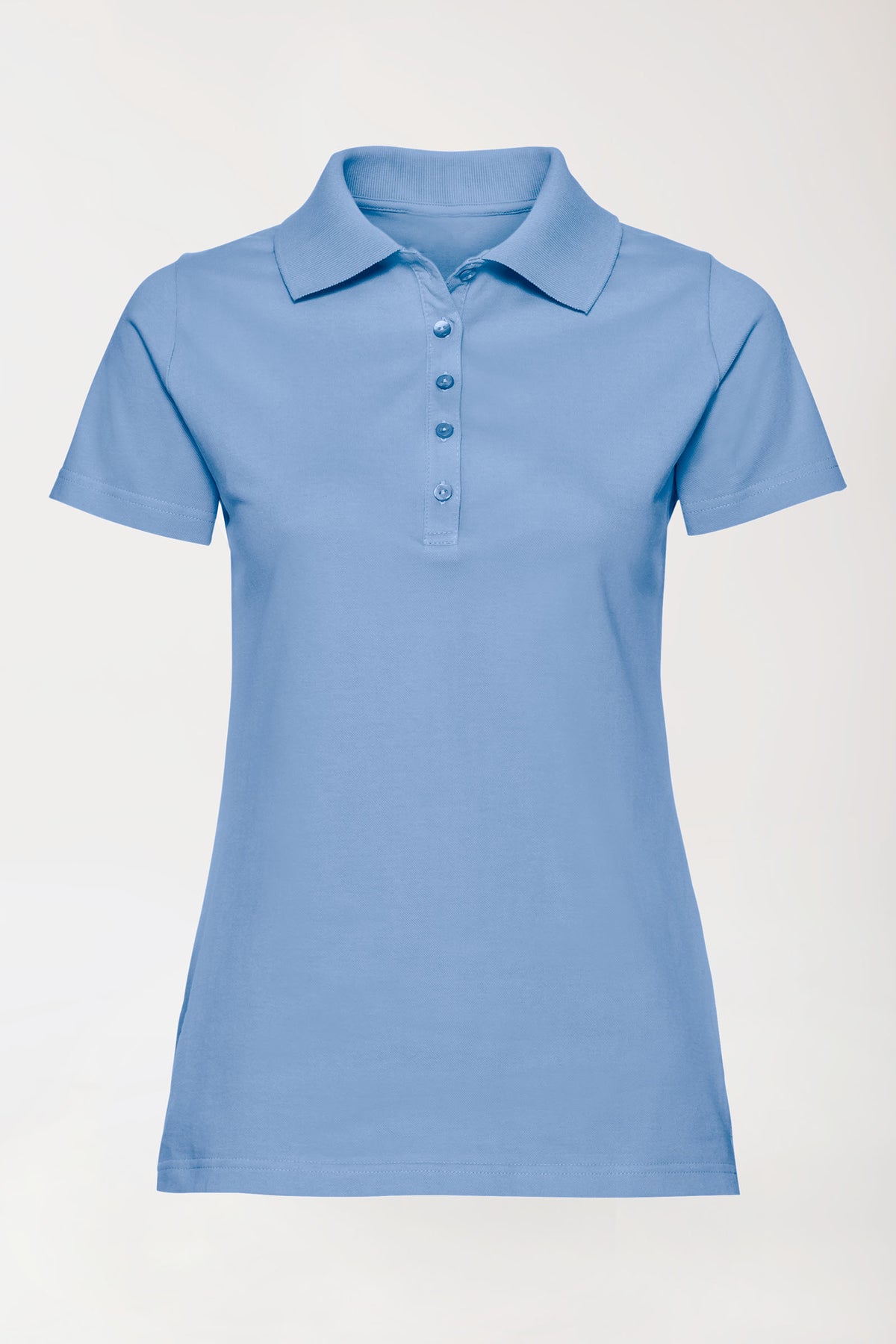 Stretch Shirt Damen - Polokragen himmelblau
