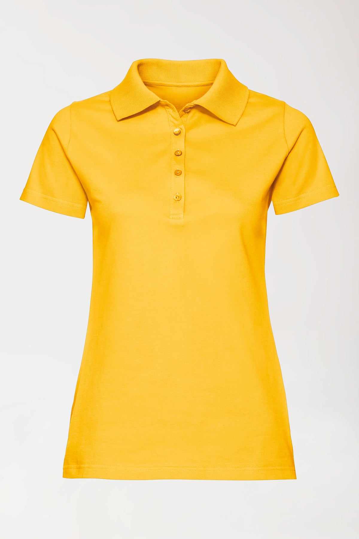 Stretch Shirt Damen - Polokragen sonnengelb