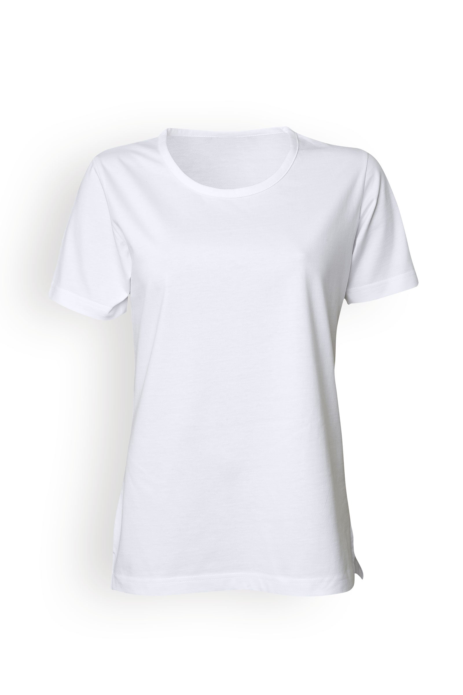 Shirt Damen Industriewäsche geeignet nach EN ISO 15797 - 1/2 Arm weiß, Vorderansicht