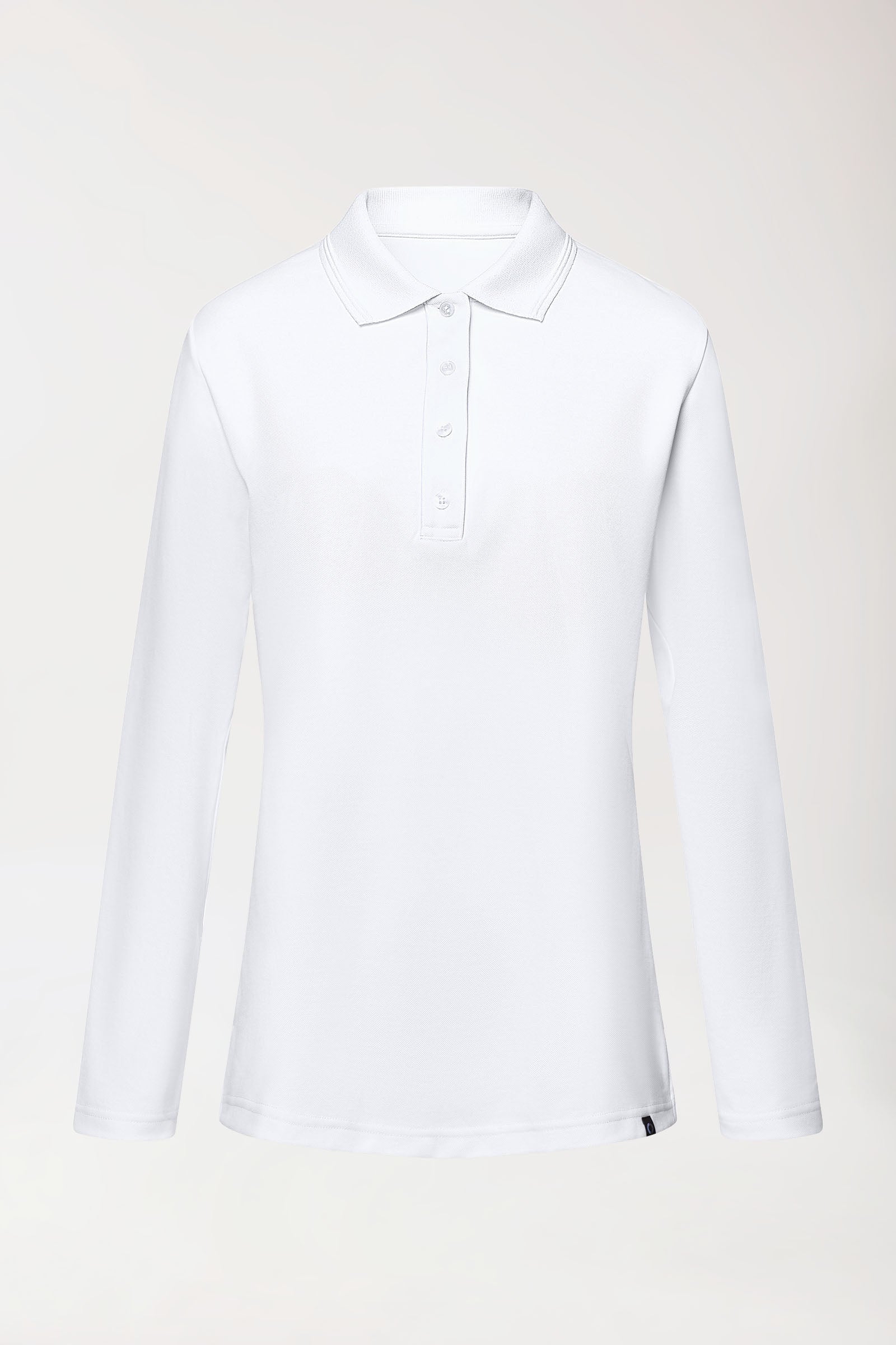 COMFY FLEX Stretch Longsleeve Damen - Polokragen weiß