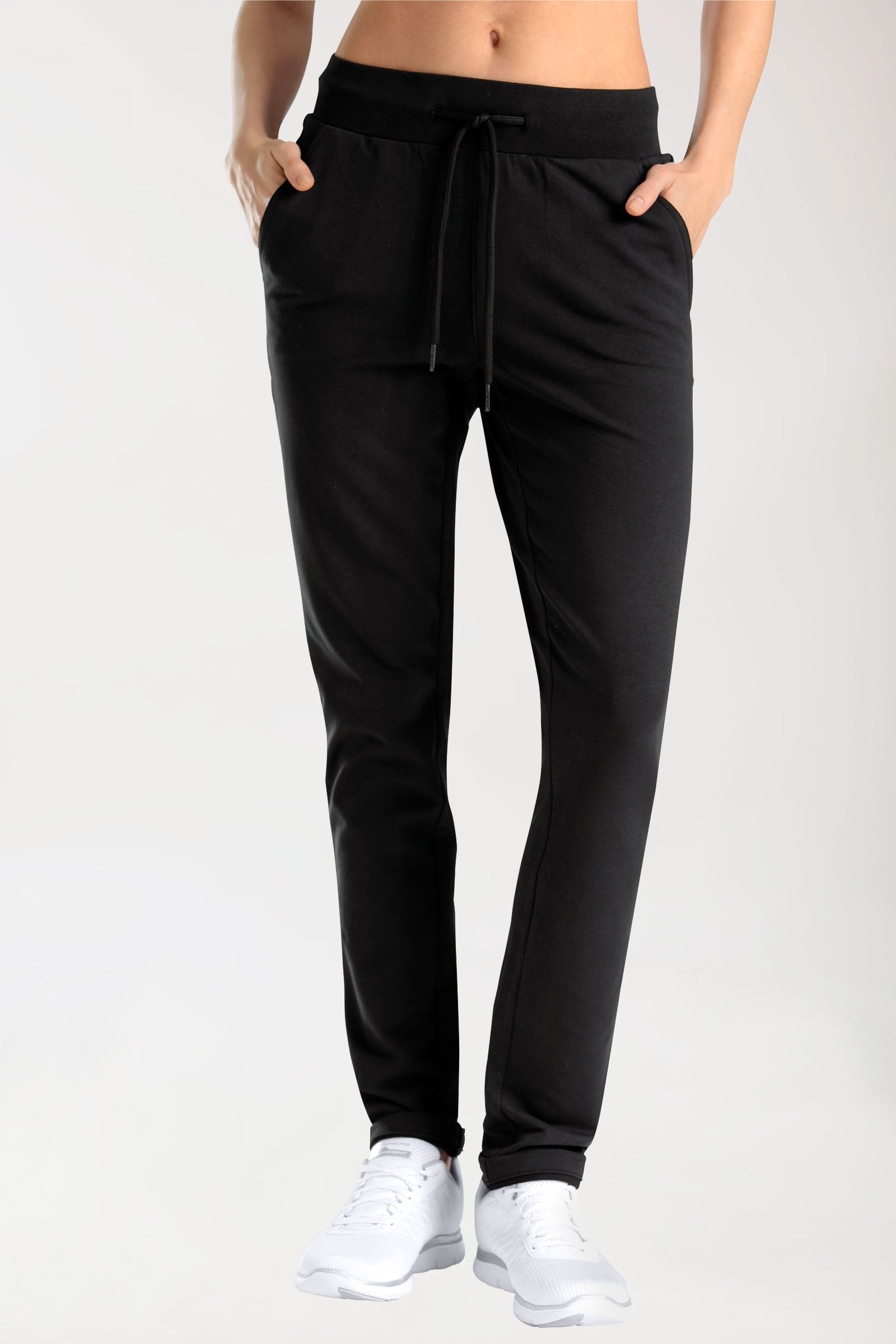 Sweathose für Damen Schlupfhose Schwarz