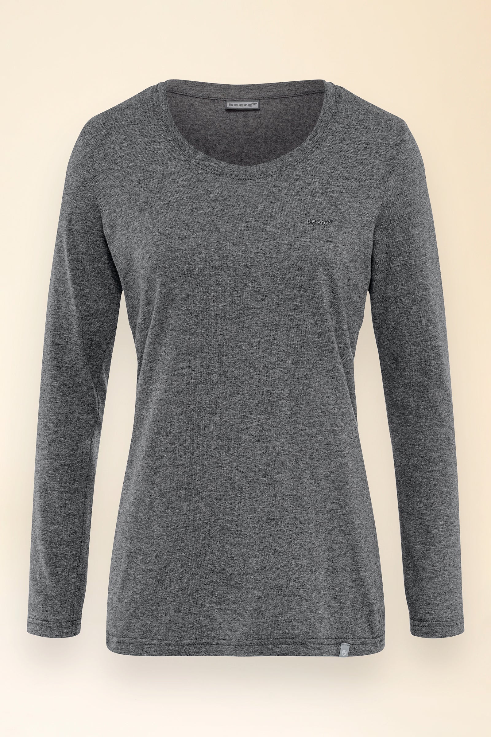 KAERE Shirt Damen - Longsleeve dunkelgrau melange, Vorderansicht