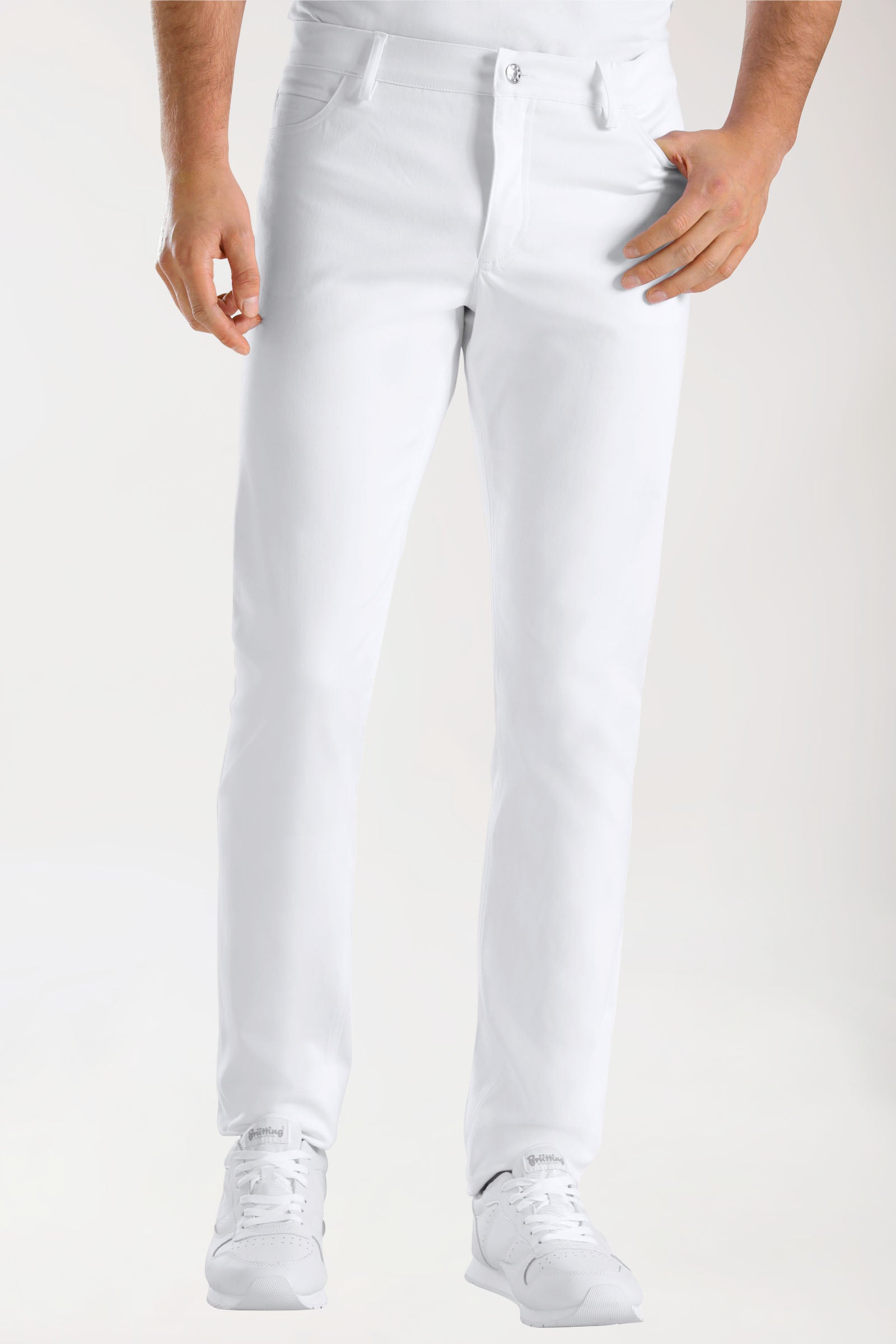 COMFY FLEX 5-Pocket Hose Herren - schlankes Bein weiß