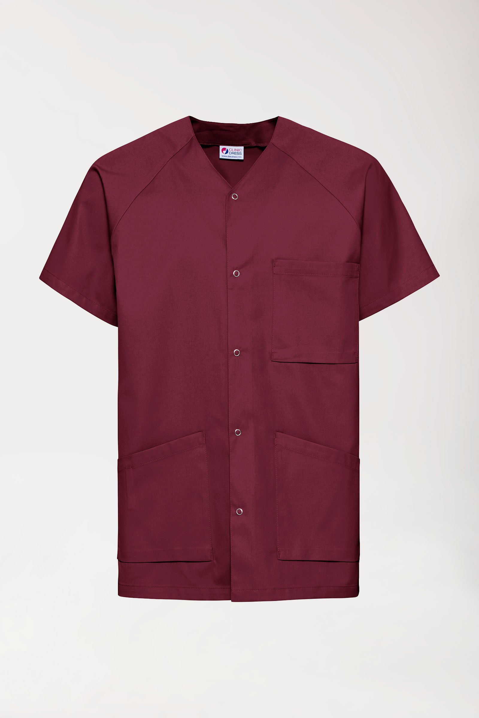 CORE Kasack Herren - durchgeknöpft bordeaux, Vorderansicht