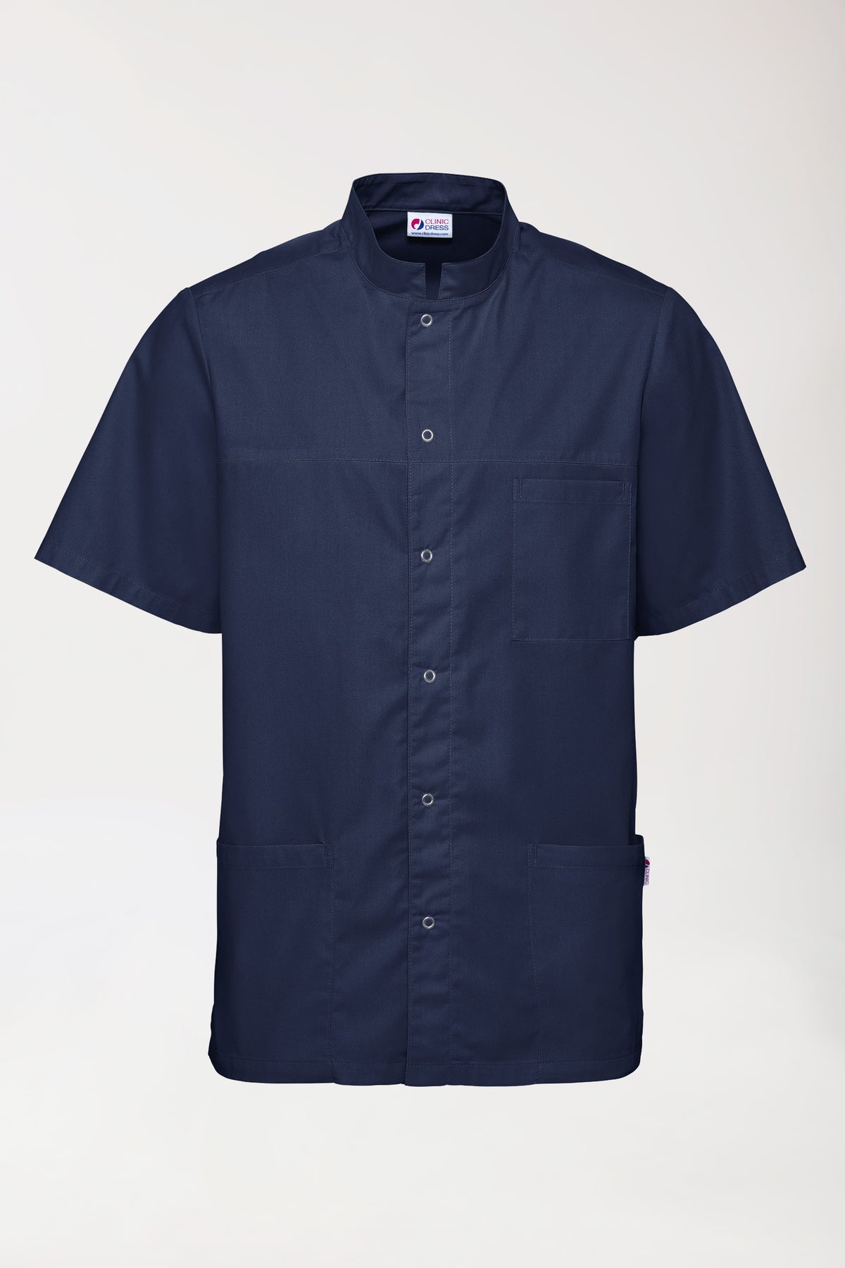 Stretch Kasack Herren - durchgeknöpft navy