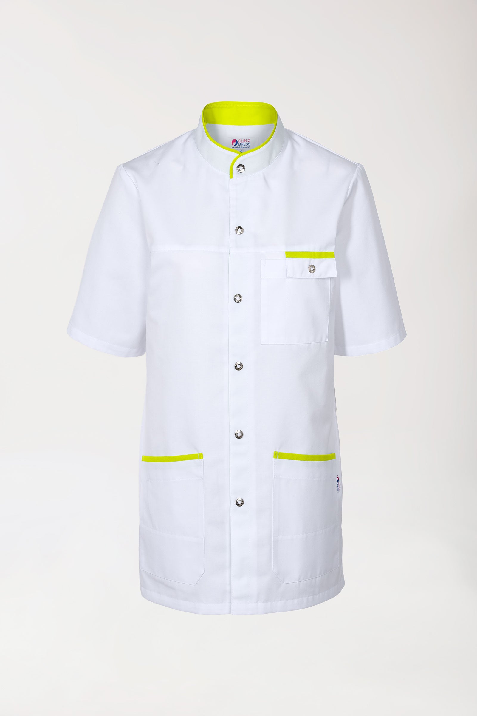 Longkasack Weiß Limette Herren, Vorderansicht