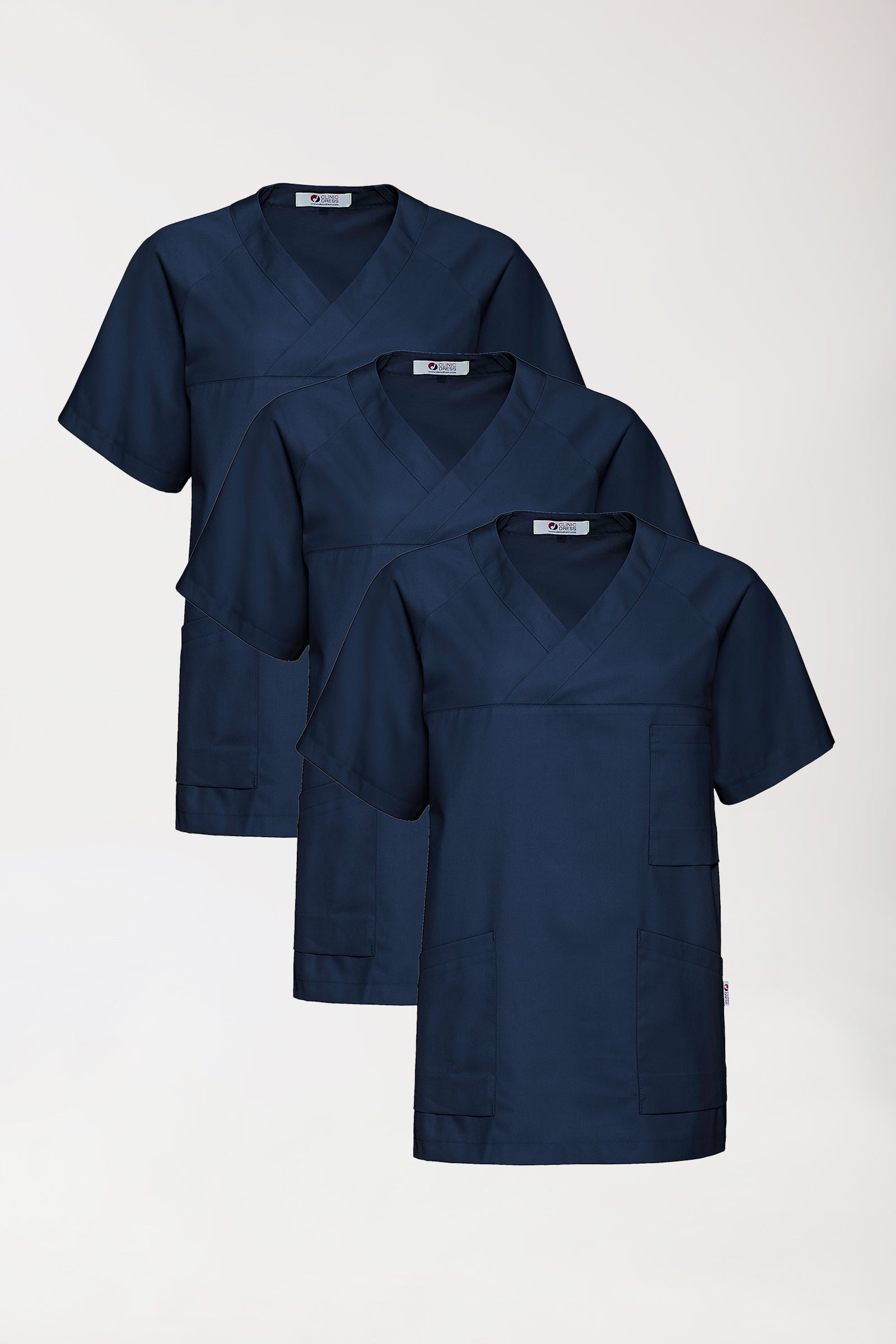 CORE Schlupfkasack Herren - 3er-Pack - V-Ausschnitt navy, Vorderansicht