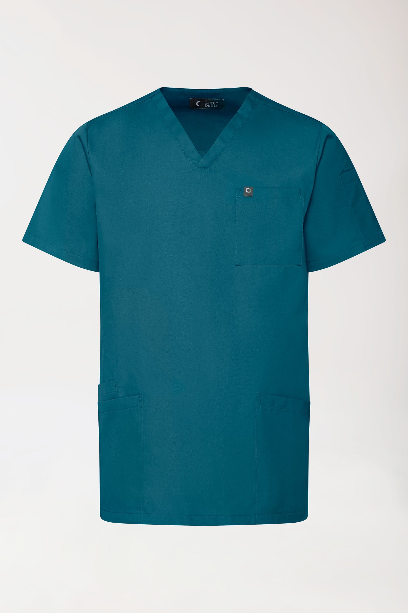 GREEN Stretch Schlupfkasack Herren - V-Ausschnitt petrol