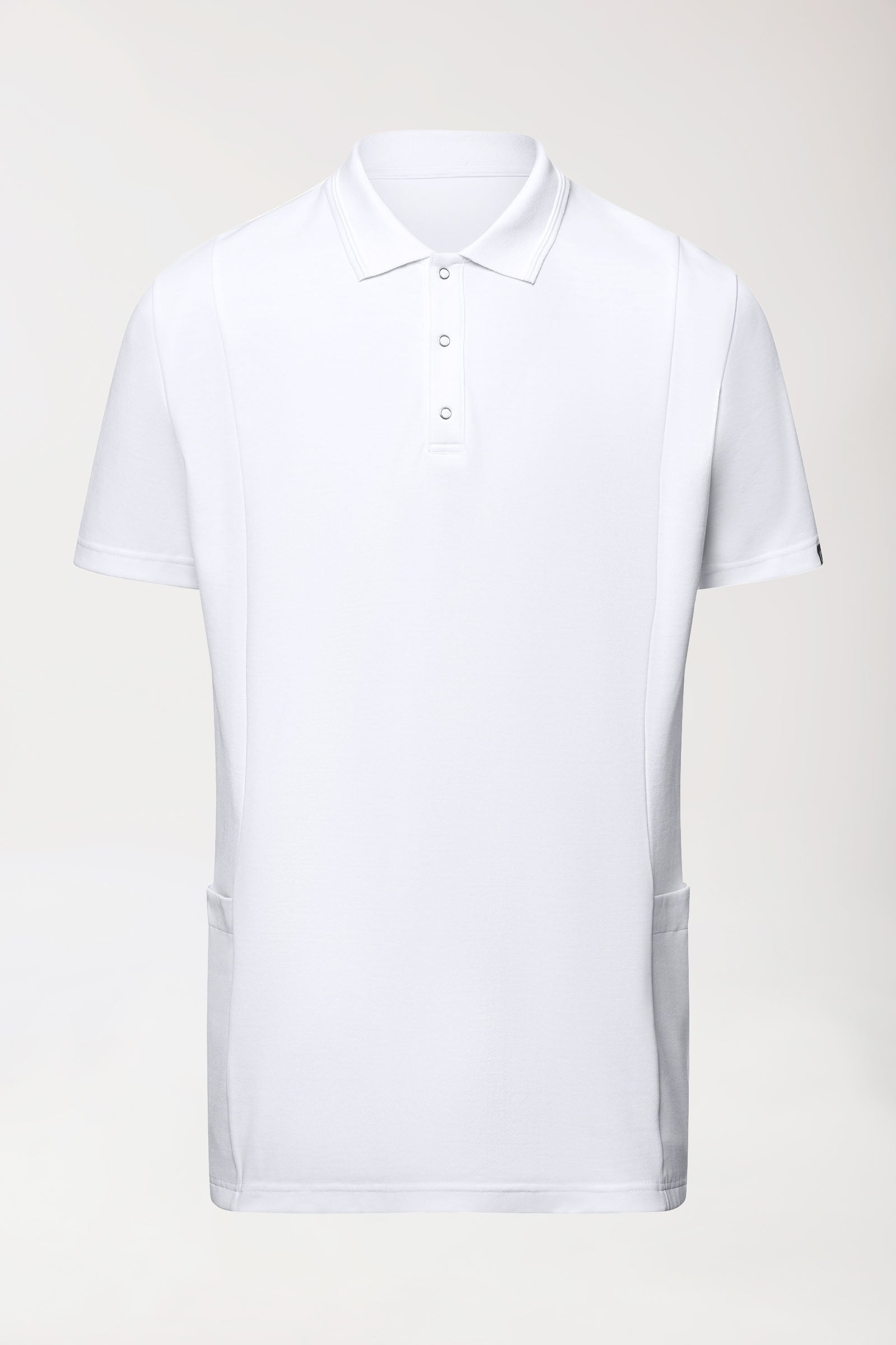 COMFY FLEX Stretch Schlupfkasack Herren - Polokragen weiß