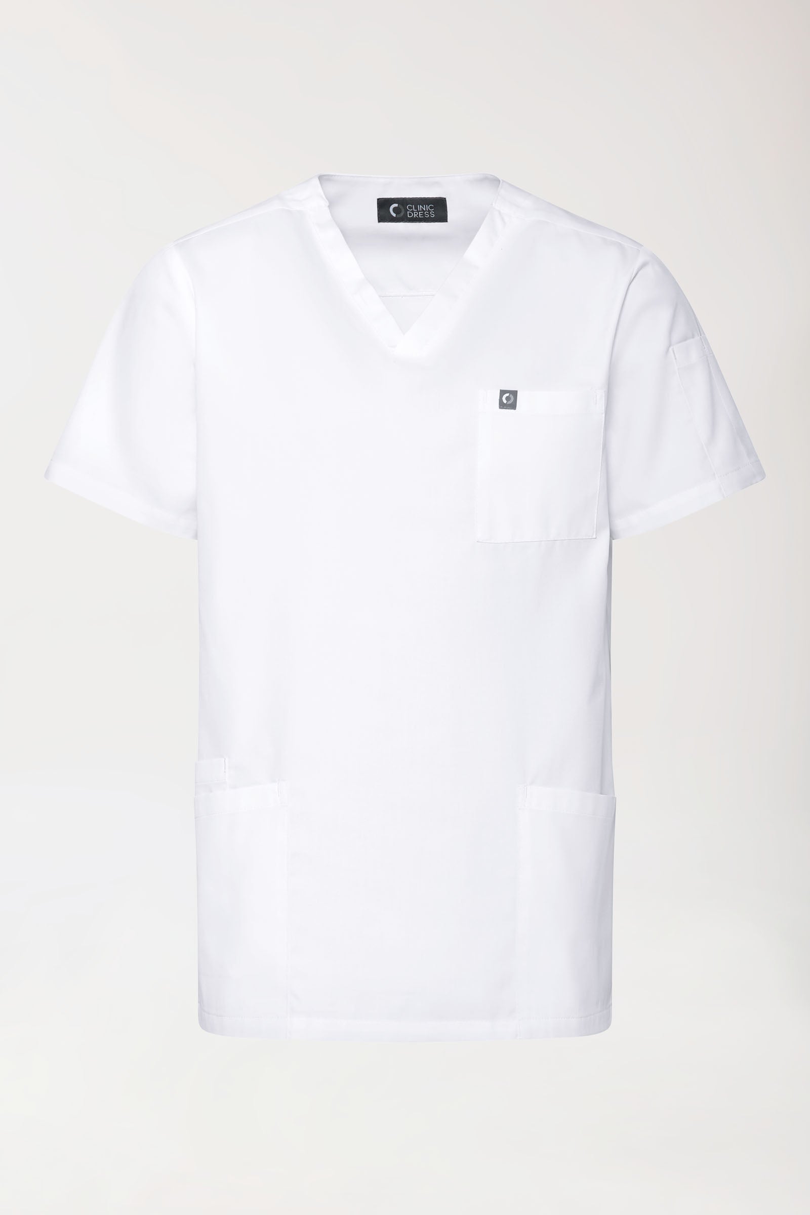 GREEN Stretch Schlupfkasack Herren - V-Ausschnitt weiß