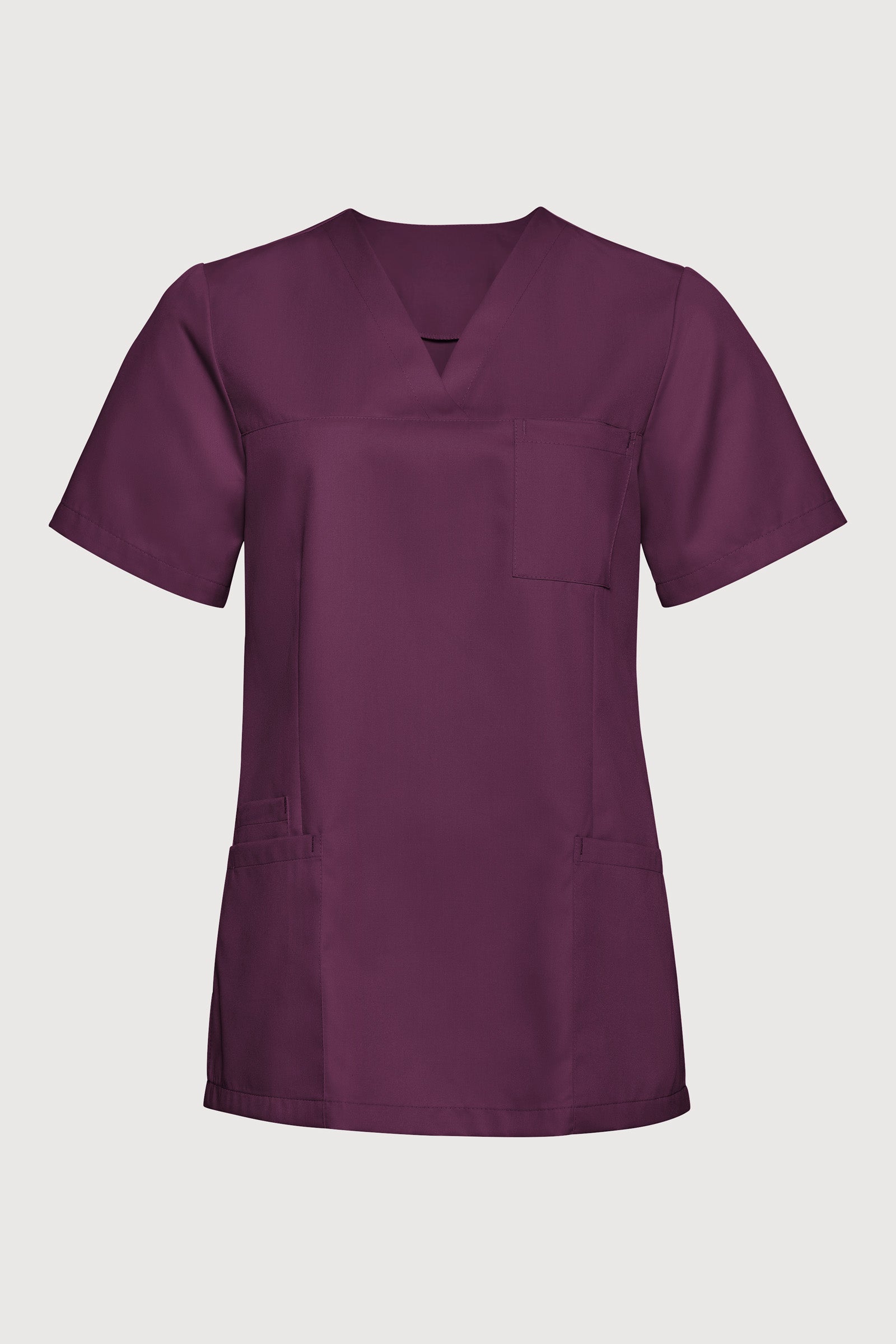 TENCEL™ Schlupfkasack Damen - V-Ausschnitt black berry, Vorderansicht