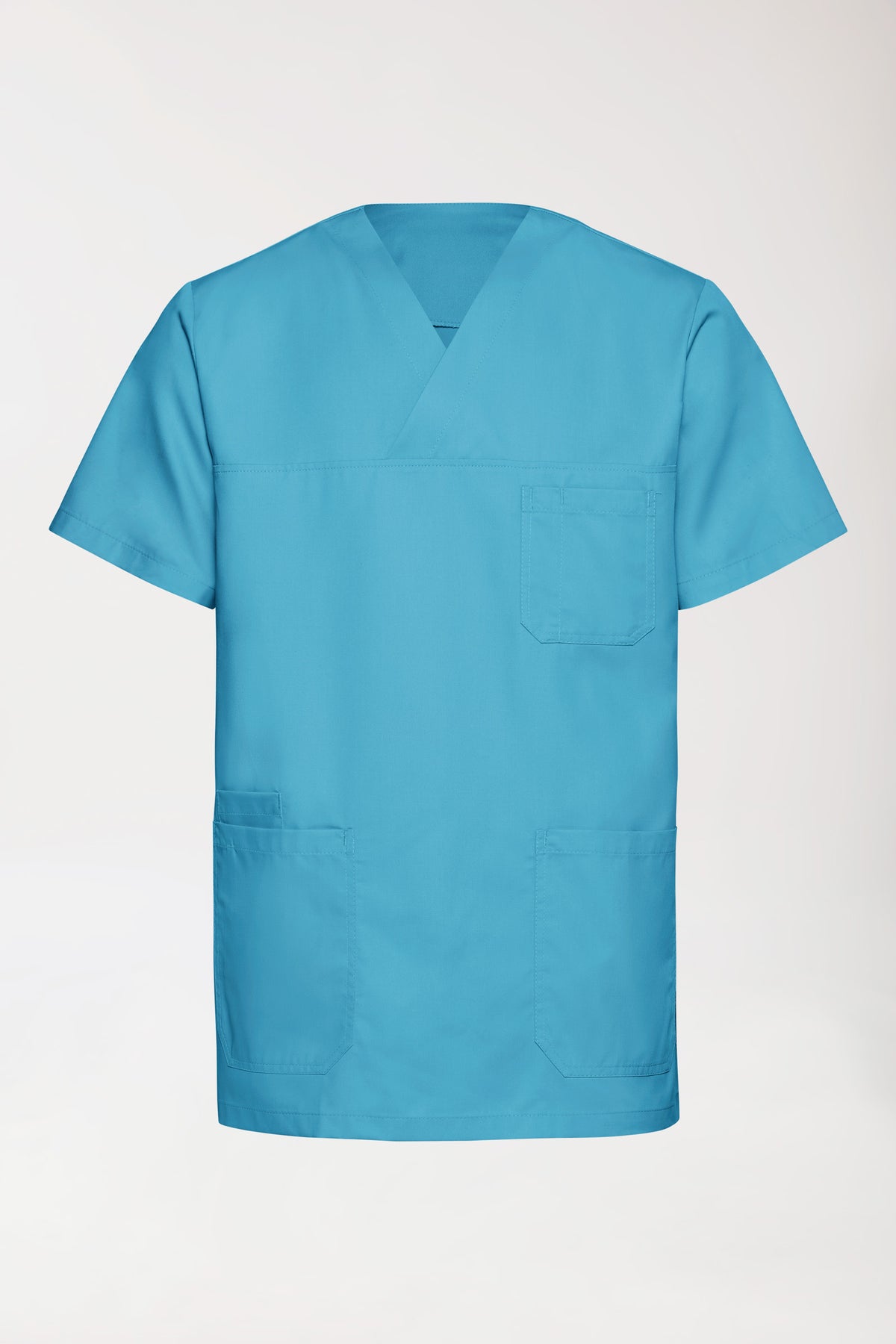 TENCEL™ Schlupfkasack Herren - V-Ausschnitt dark türkis, Vorderansicht