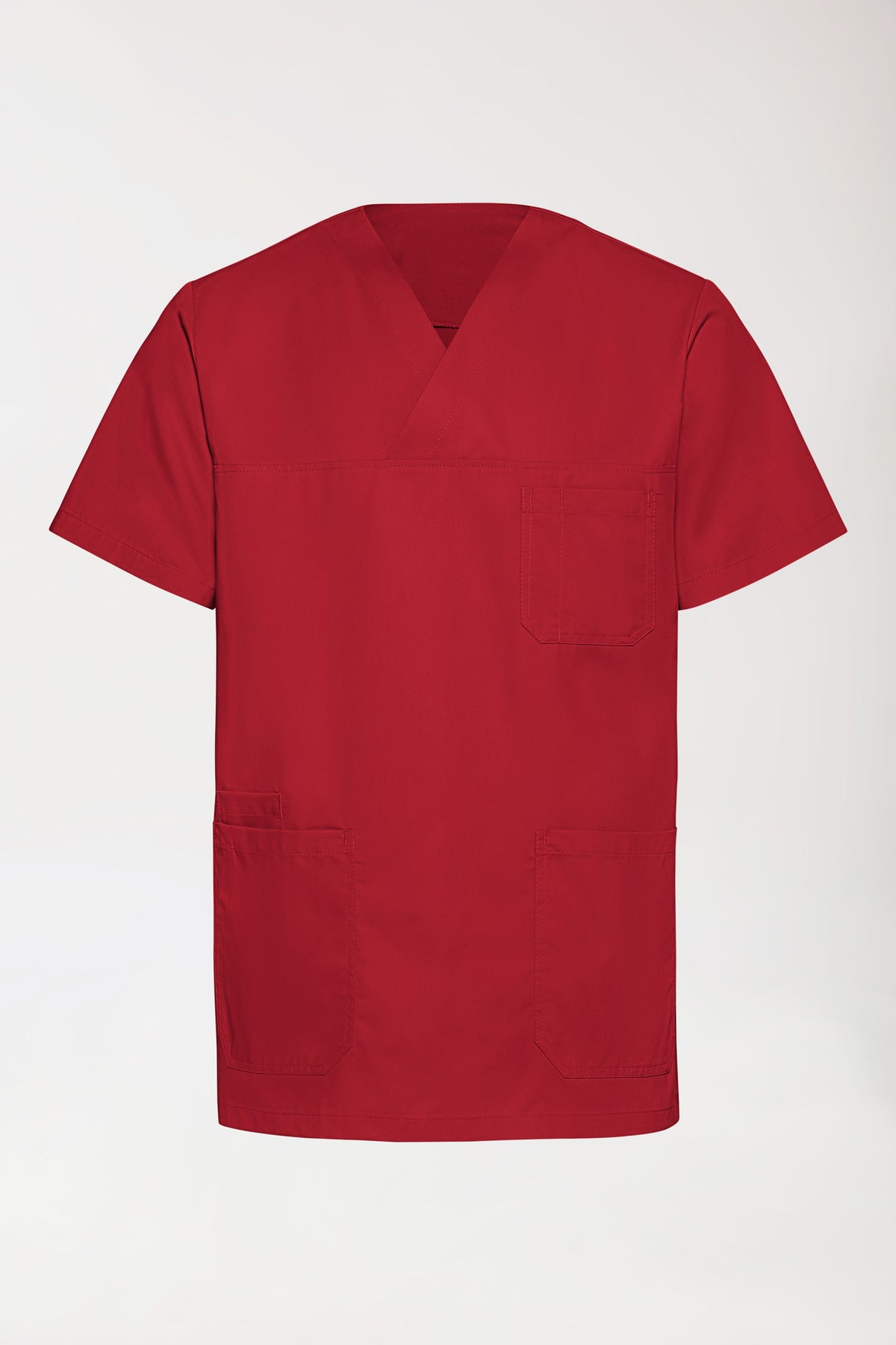 TENCEL™ Schlupfkasack Herren - V-Ausschnitt rot, Vorderansicht
