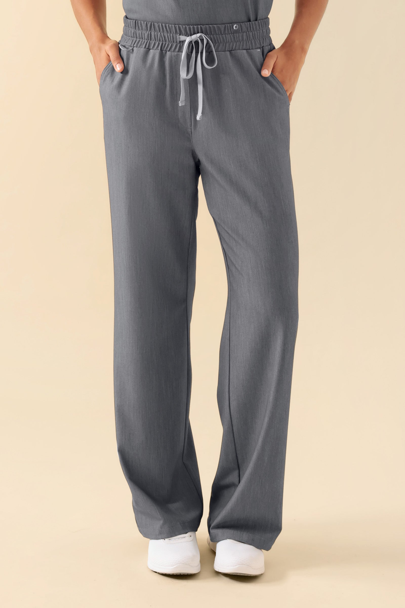 KAERE Hose Damen - weites Bein grau melange, Vorderansicht