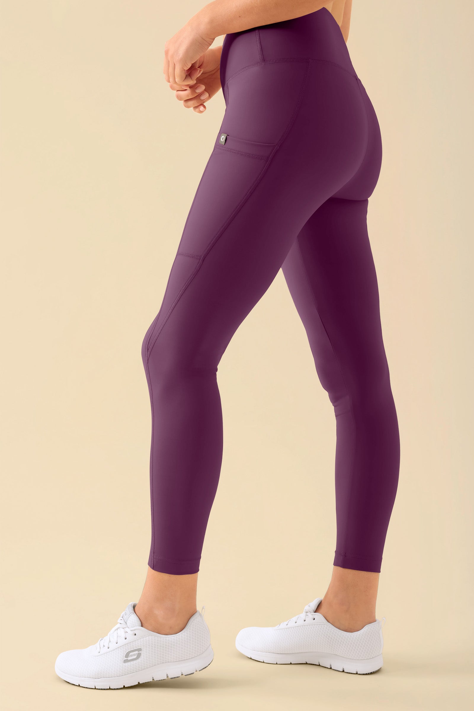 KAERE Leggings Damen - super elastisch pflaume, Vorderansicht