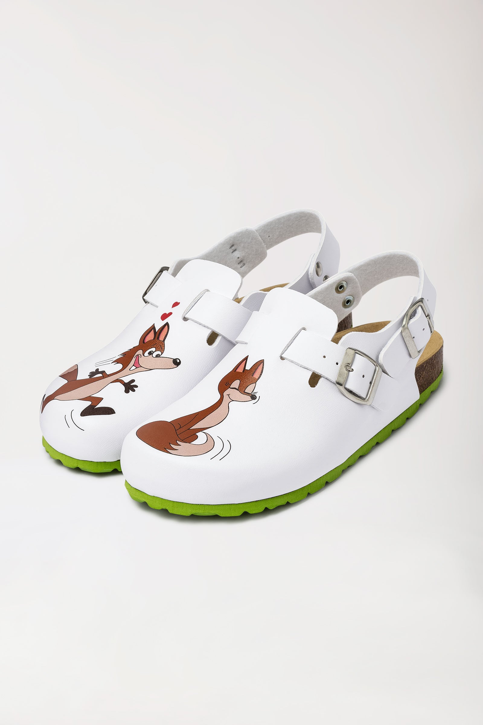 Damen Clog weiß/apfelgrün