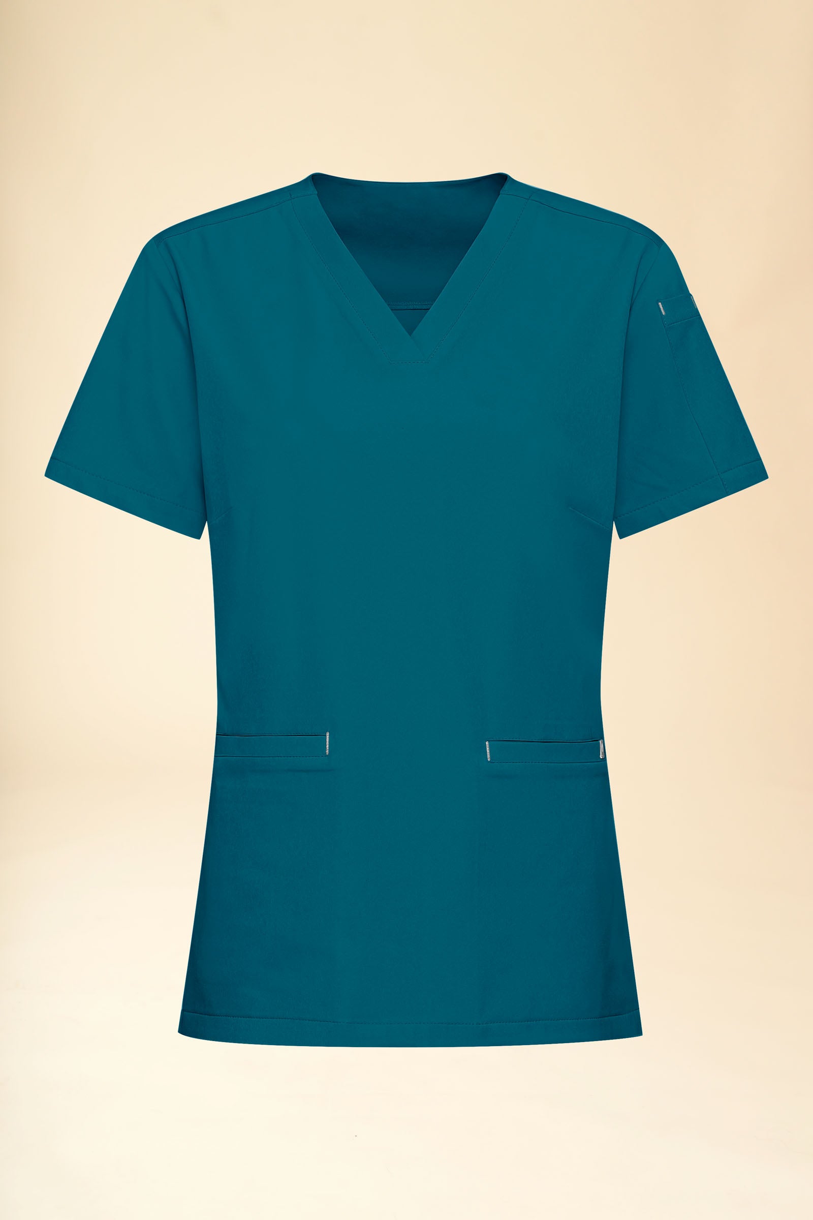 KAERE Schlupfkasack Damen - V-Ausschnitt petrol, Vorderansicht