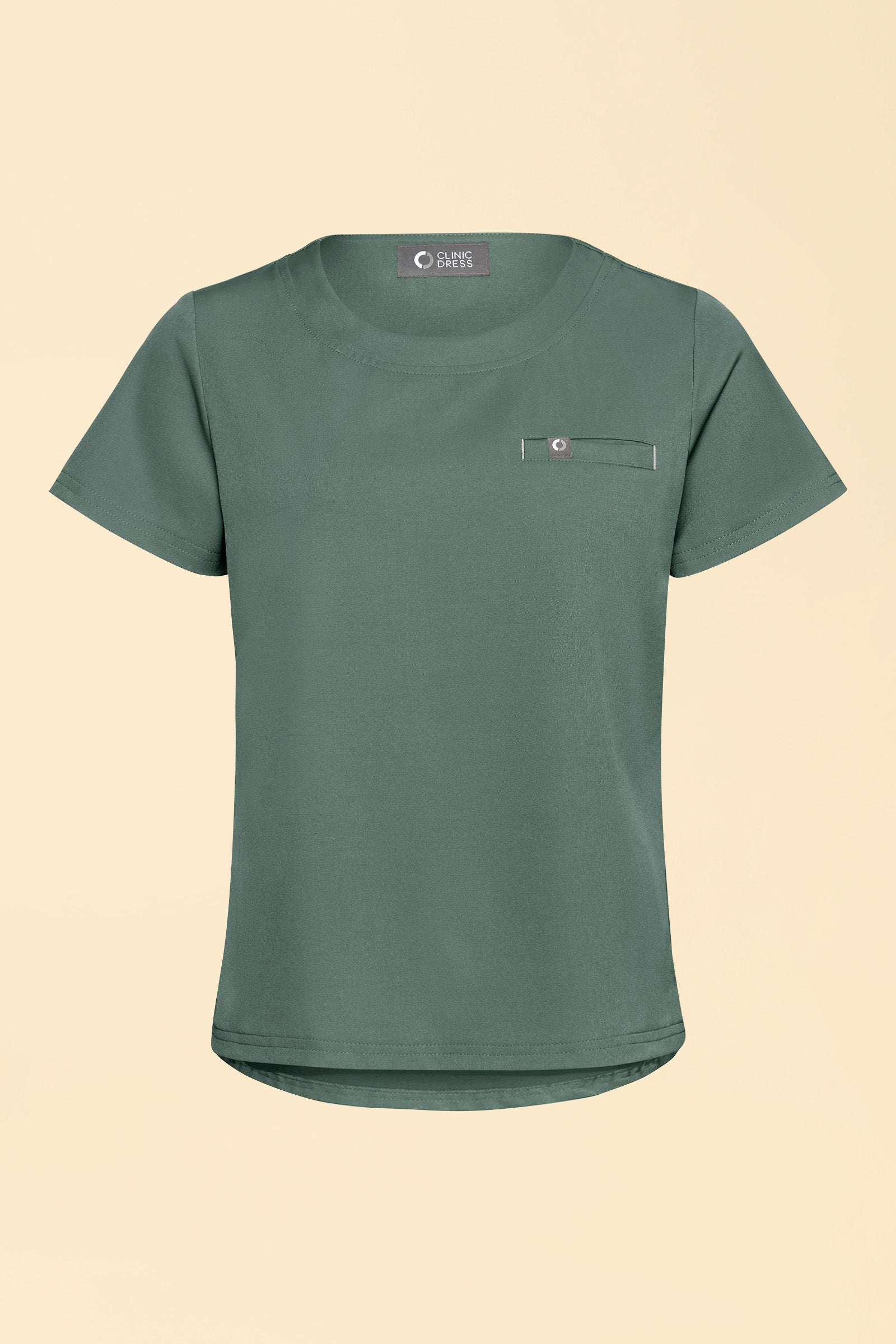 KAERE Shirt Damen - Rundhalsausschnitt dunkelgrün, Vorderansicht