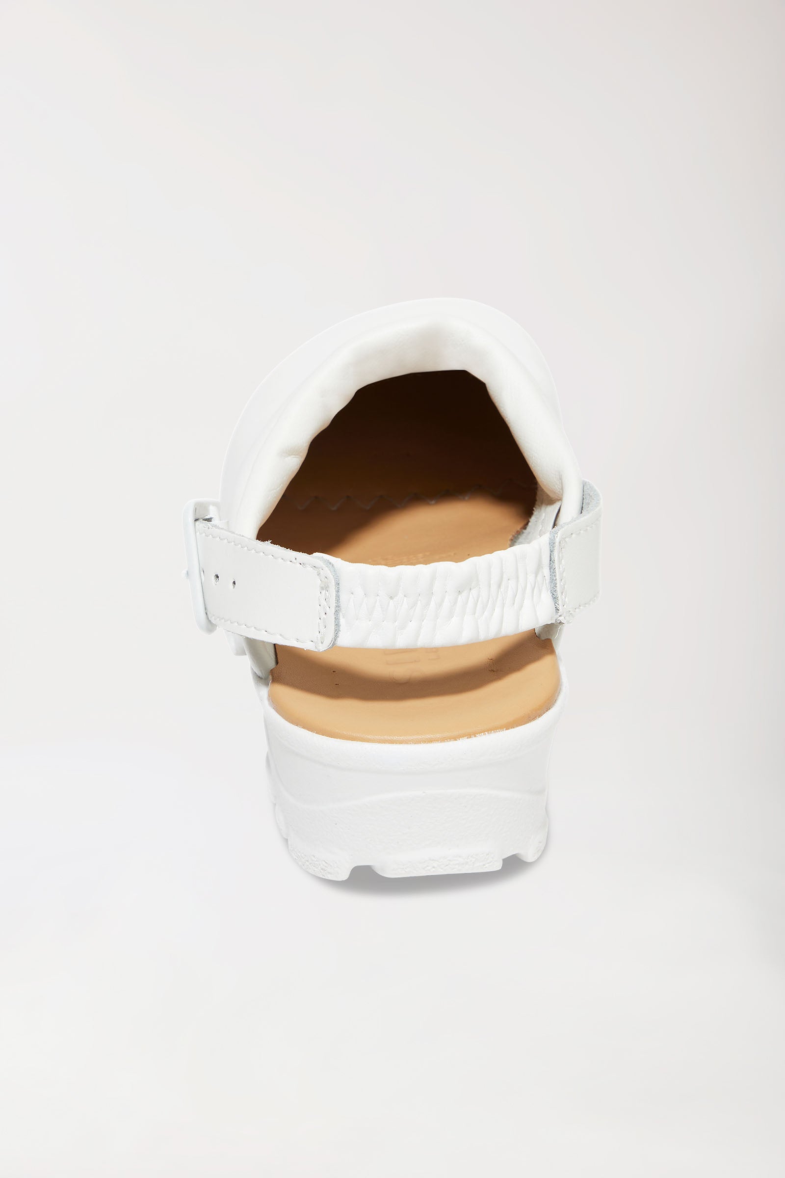 Berufs-Clog Weiß Permair Leder Unisex, Vorderansicht