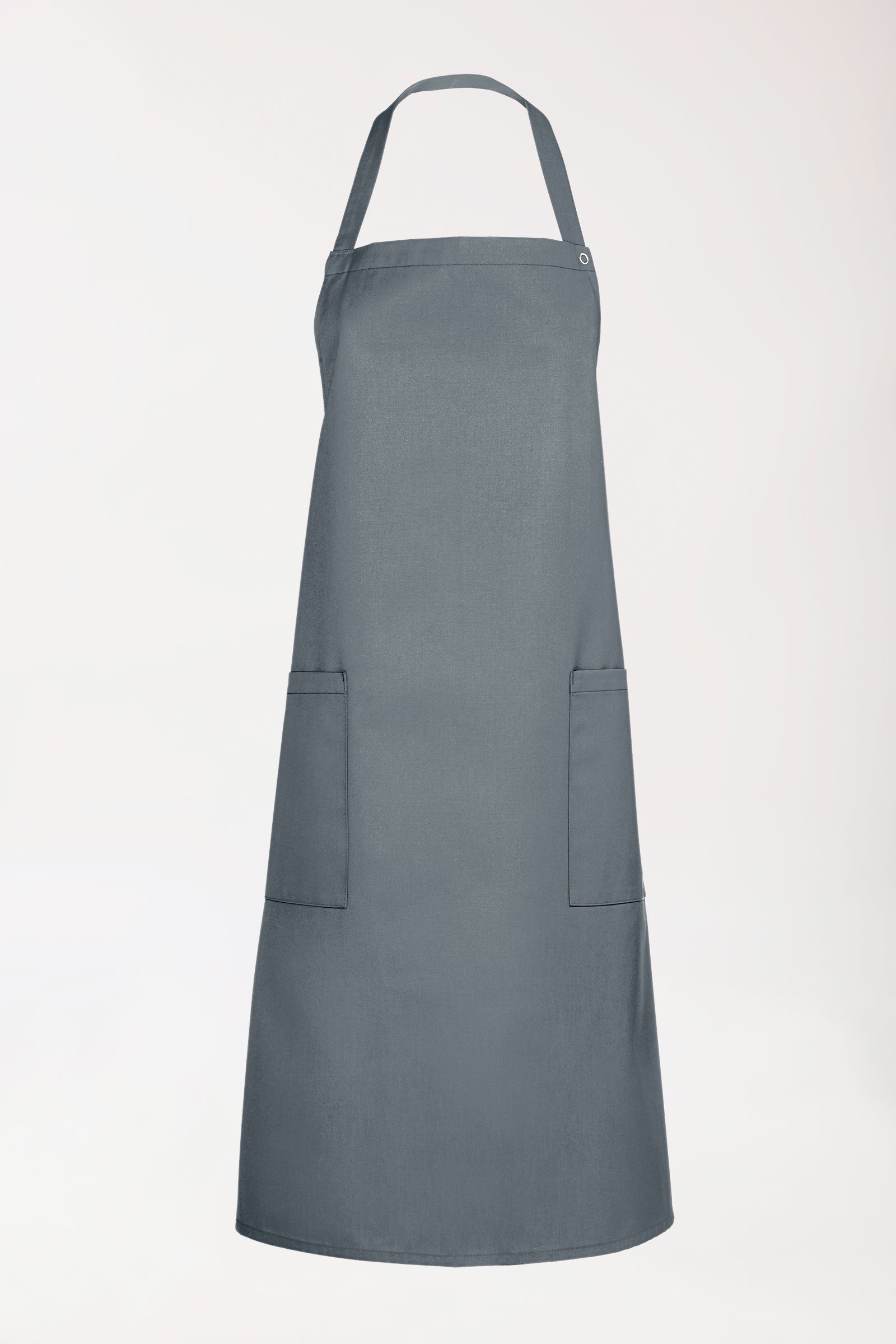 Gastro Latzschürze Unisex - Einheitsgröße steingrau, Vorderansicht