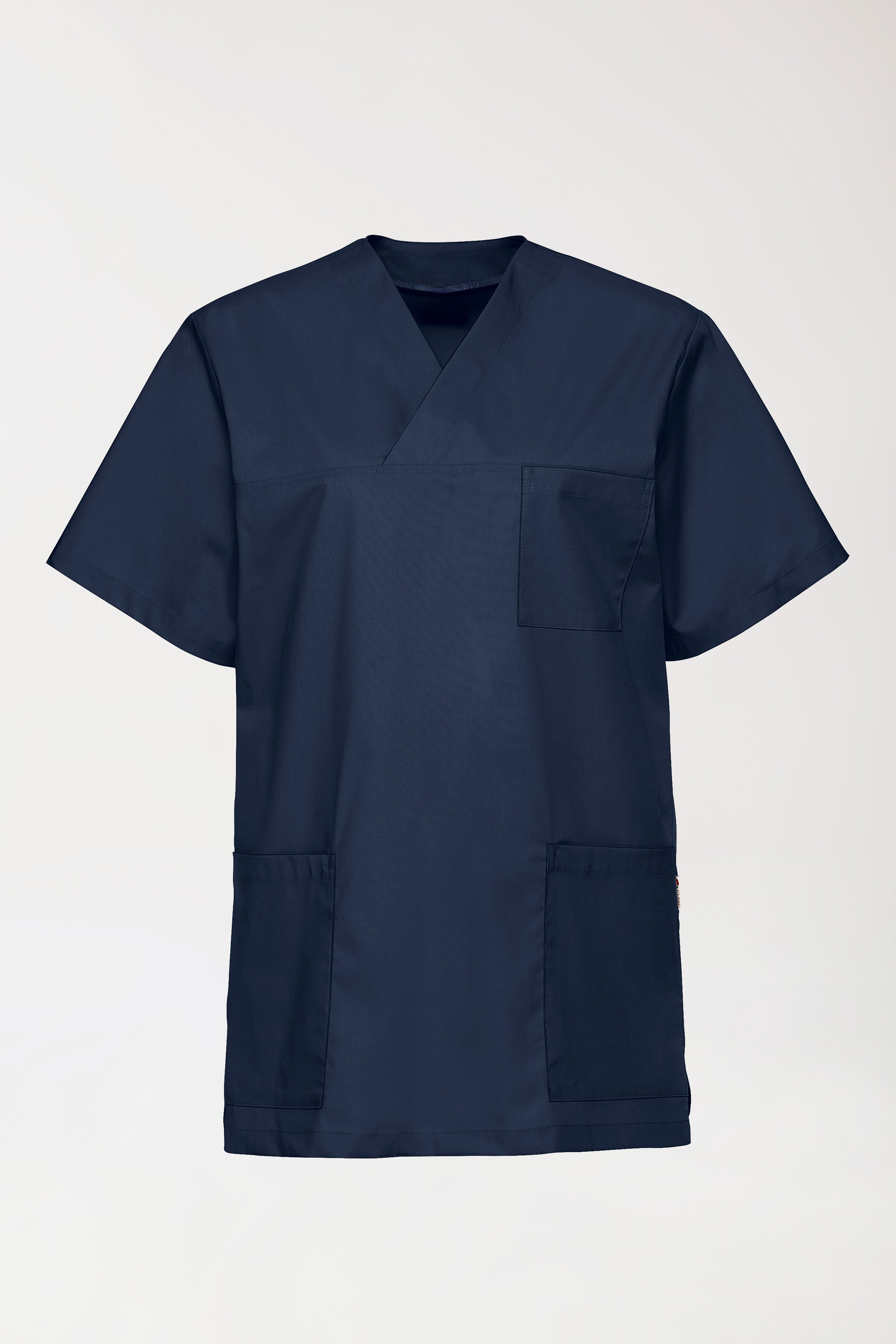 Schlupfkasack Unisex Stretch- V-Ausschnitt navy, Vorderansicht