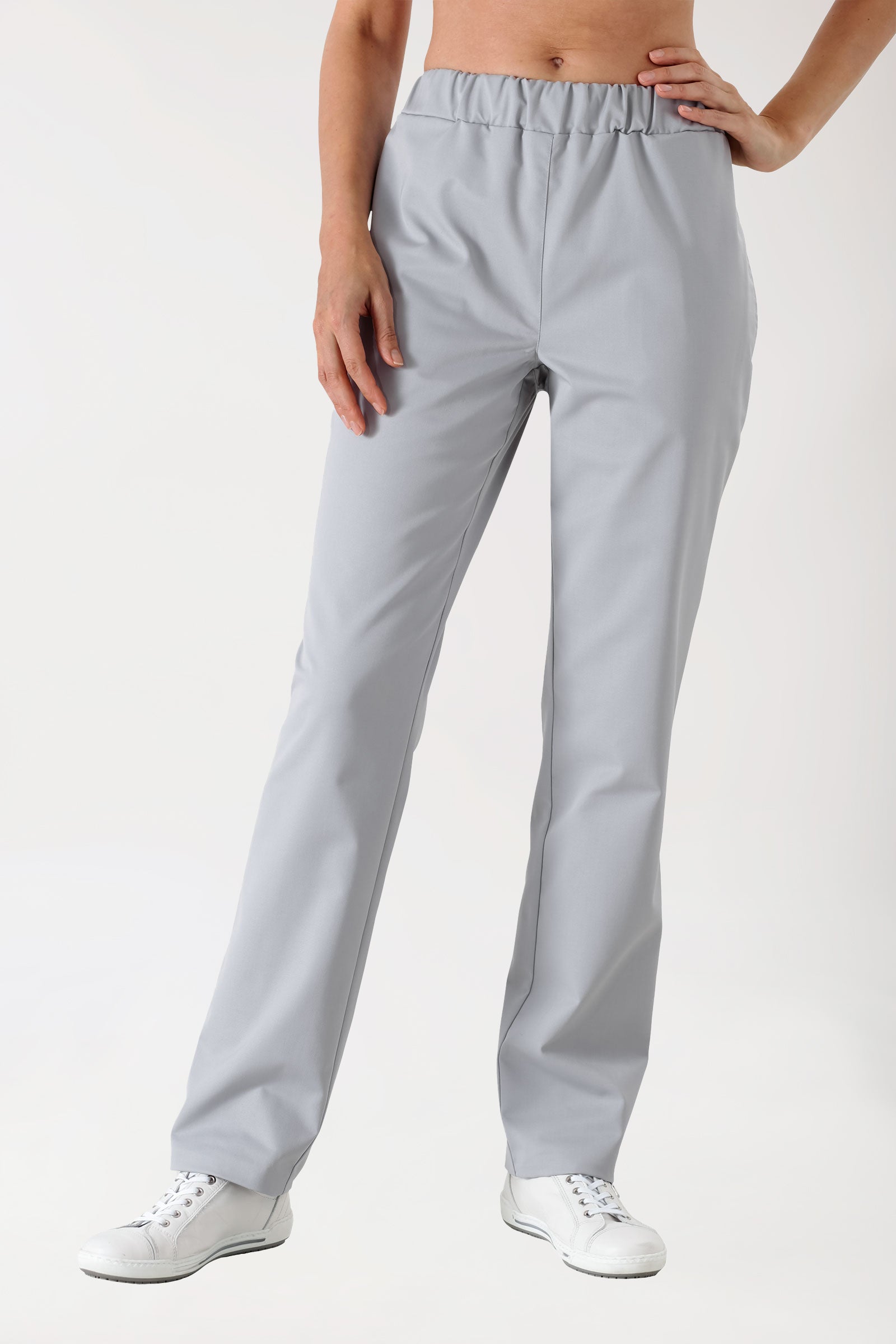 JUST STRONG Hose Unisex - Seitentasche - Gummibund grau, Vorderansicht