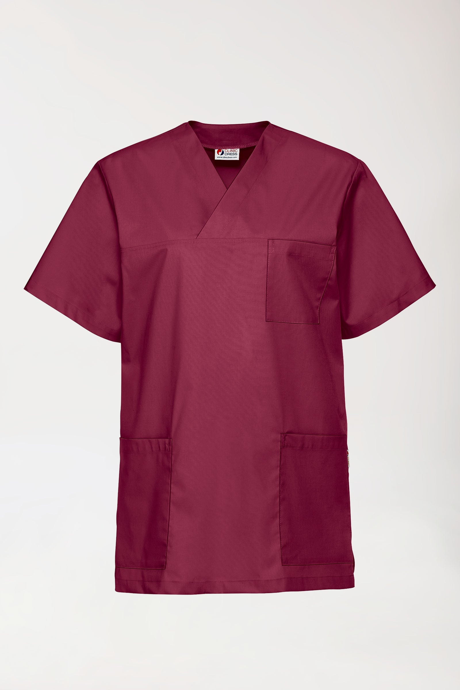 Stretch Schlupfkasack Unisex - V-Ausschnitt bordeaux