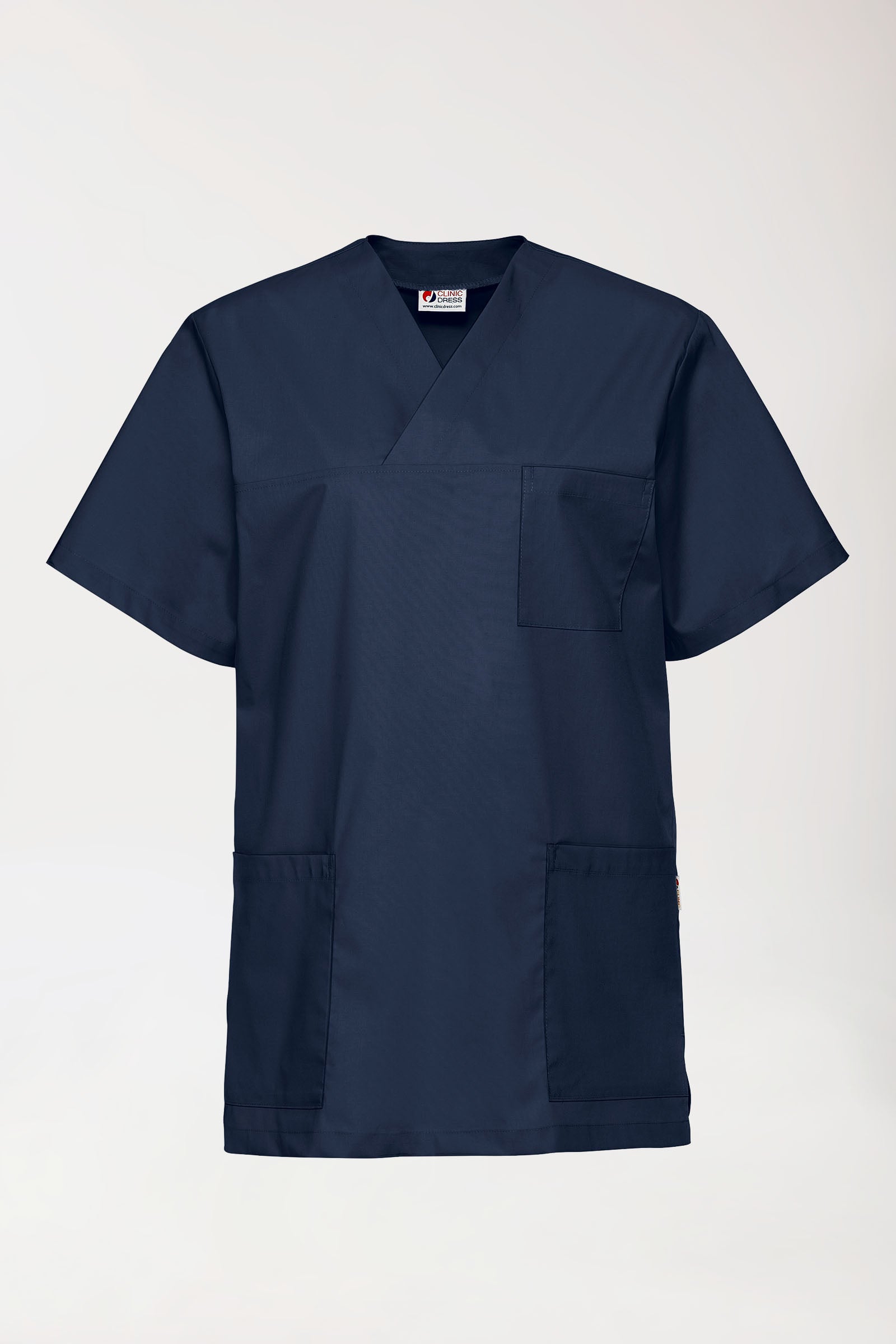 Stretch Schlupfkasack Unisex - V-Ausschnitt navy, Vorderansicht