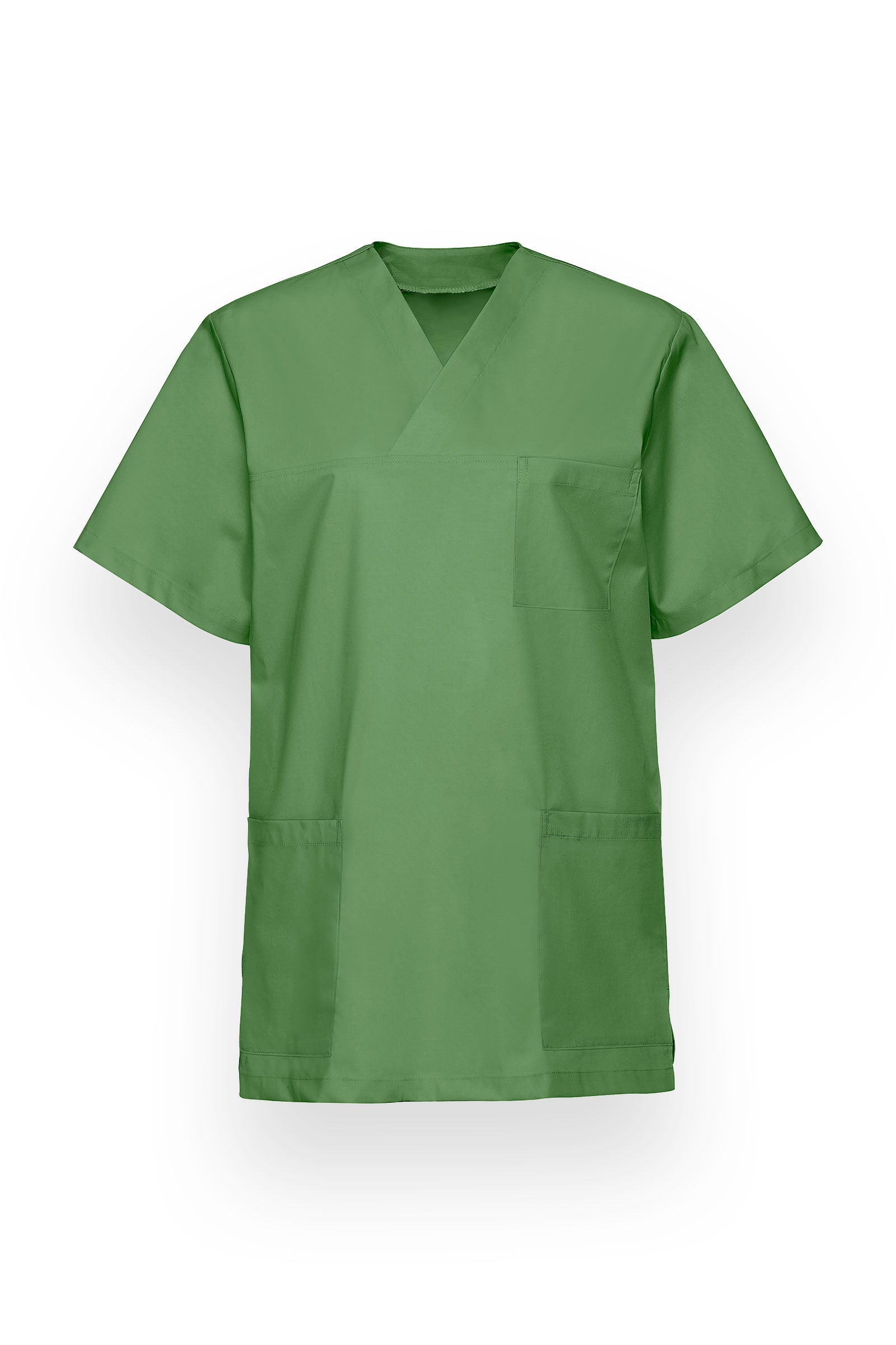 Stretch Schlupfkasack Unisex - V-Ausschnitt wiesengrün, Vorderansicht